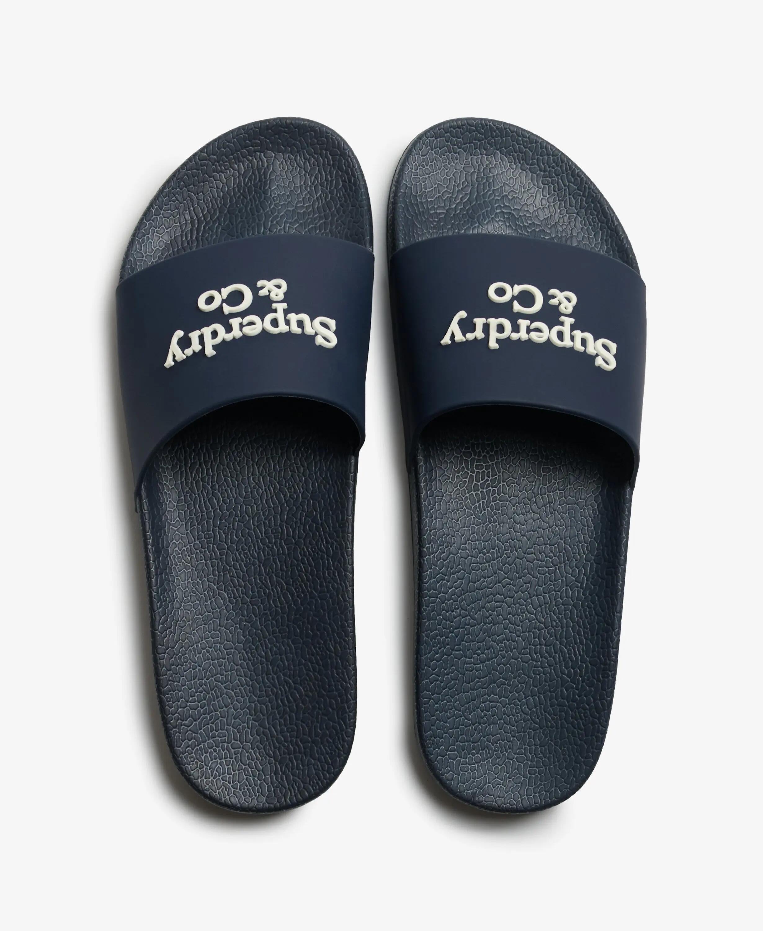 superdry Company Logo High Build Slide mit Polsterung – Eclipse Marineblau/Off 5/7