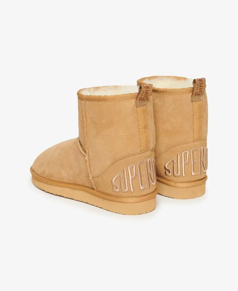 superdry bota de cano baixo em camurça com sherpa – LIGHT TAN 3/7