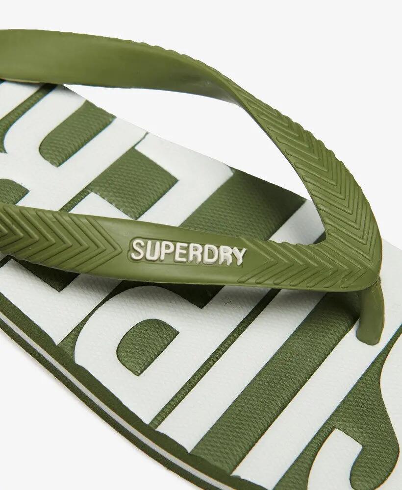 superdry Core Logo Infradito in gomma leggere – Olive Khaki/Optic 4/4