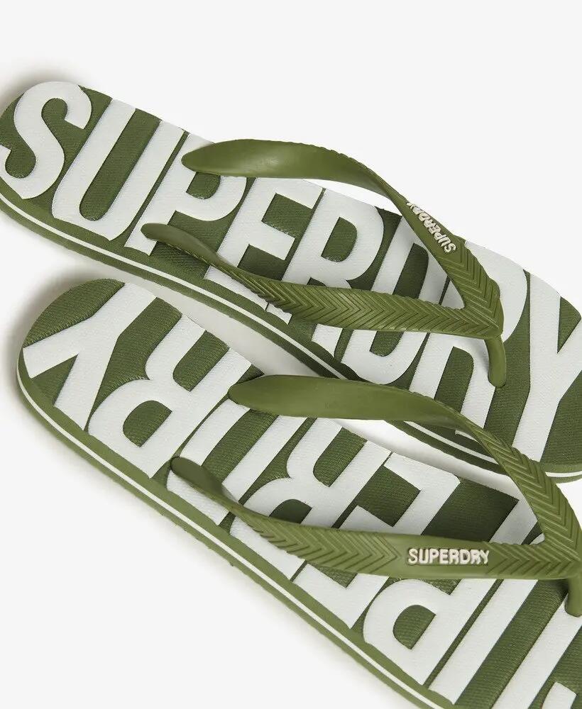 superdry Core Logo Infradito in gomma leggere – Olive Khaki/Optic 3/4