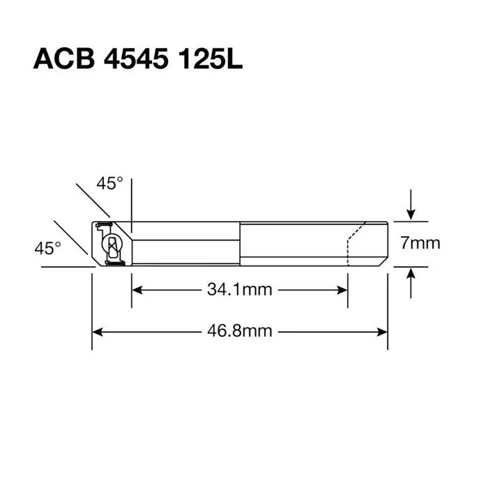 Enduro-Lager ACB 4545 125L SS 440C rostfrei, 34,1x46,8x7 mm (45°/45°) 2/2
