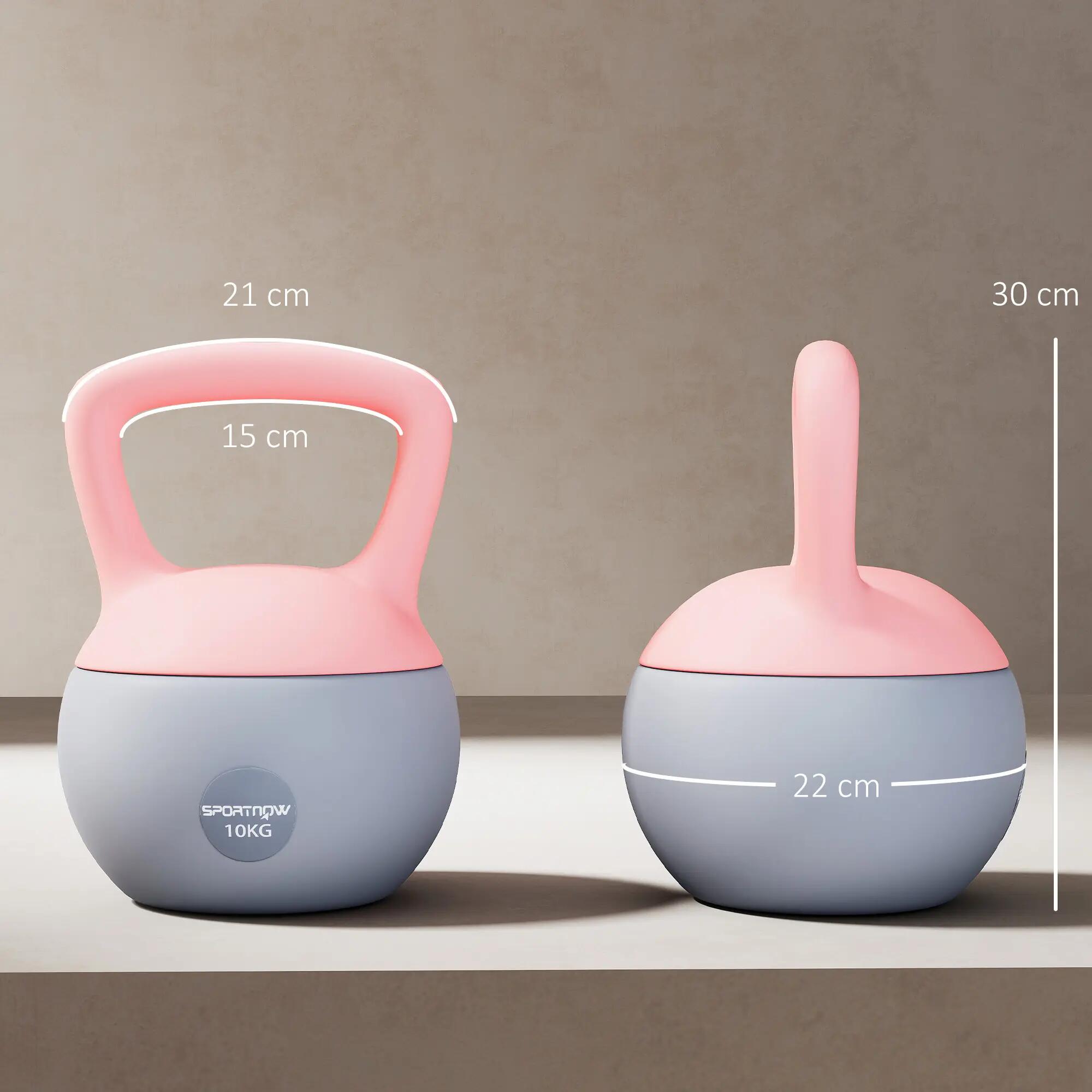 Kettlebell - Fitness - Unisexe - 10 kg - Rose/Gris 5/6