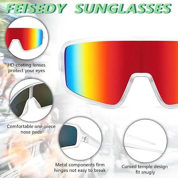 Sport zonnebril - Fietsbril - Buiten sport accessoire - Omrande lens, anti-UV 2/6