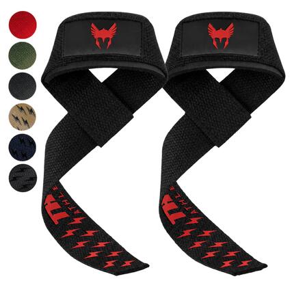 Sangles de Levage - Grip Supplémentaire - Soulevé de Terre - Noir/Rouge