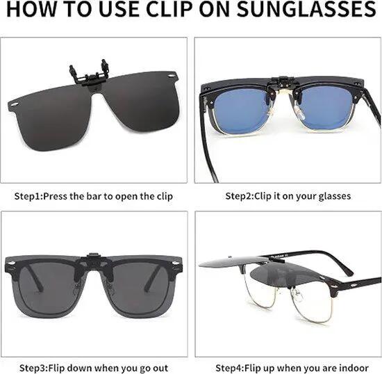 Lunettes de soleil à clip - Clip polarisant - Lunettes correctrices - Protection 4/6