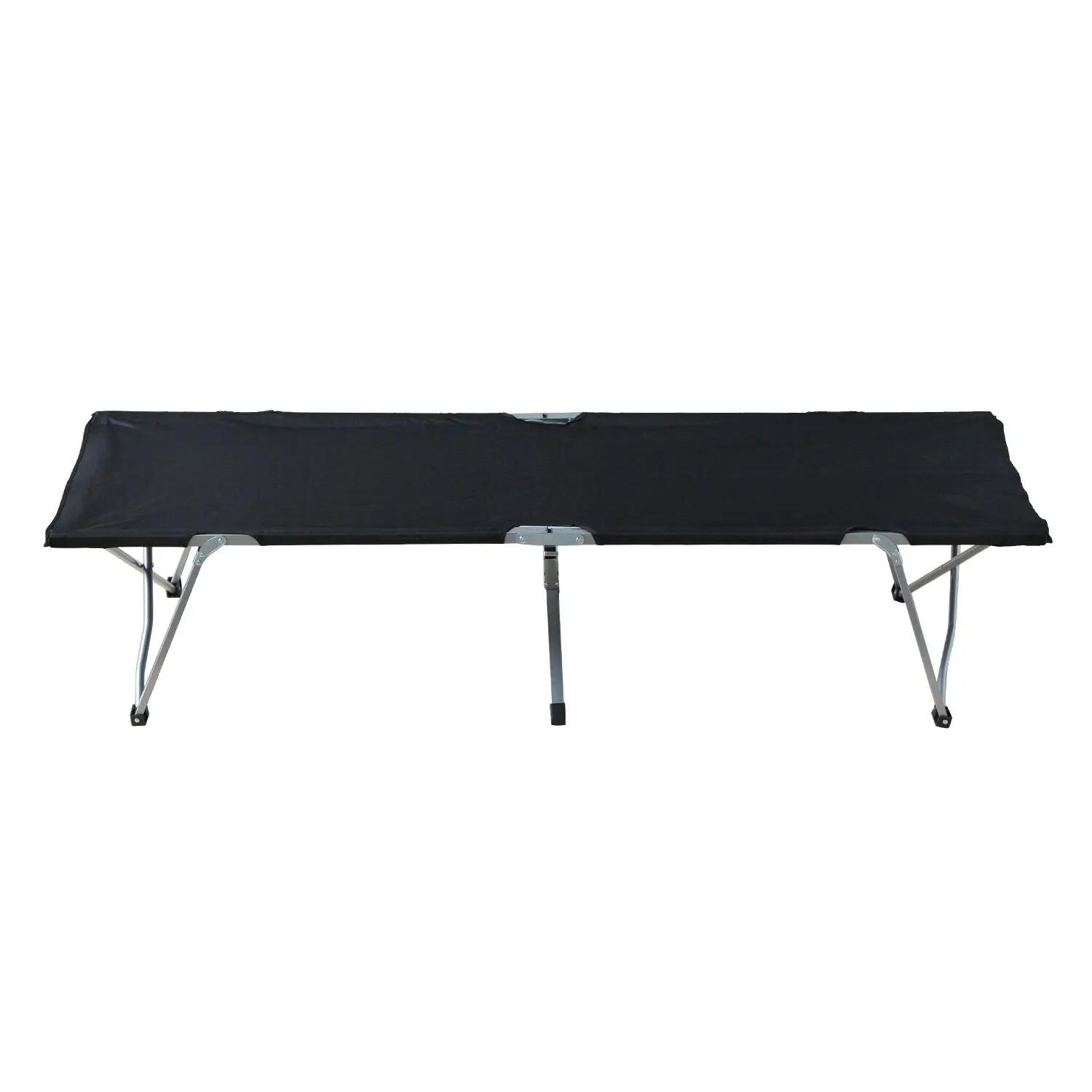 Lit camp pliable Oxford 600D armature métal 136kg 193x64x40cm noir 2/6