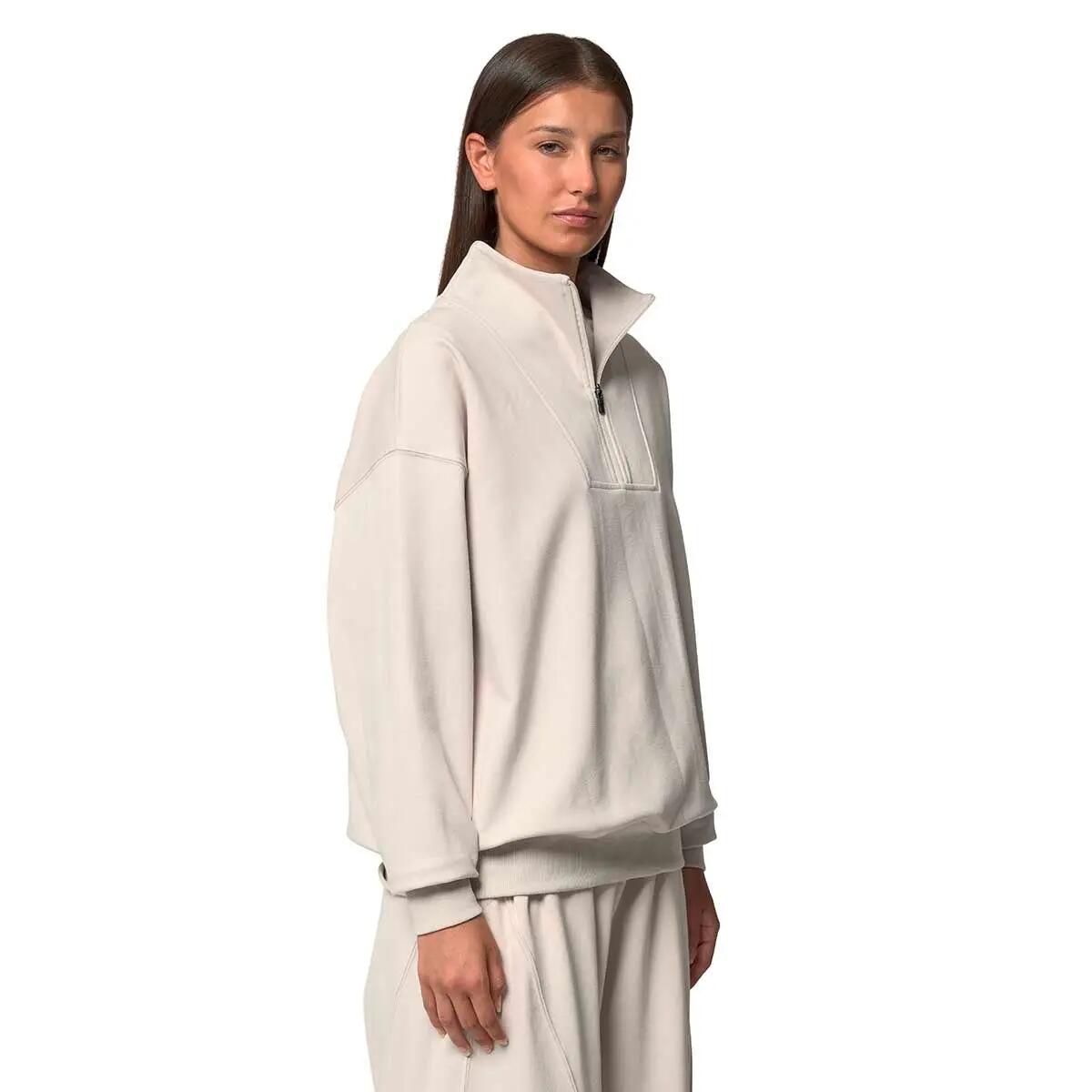 forro polar - sportswear - mujer - oversize, cremallera - beige 4/7