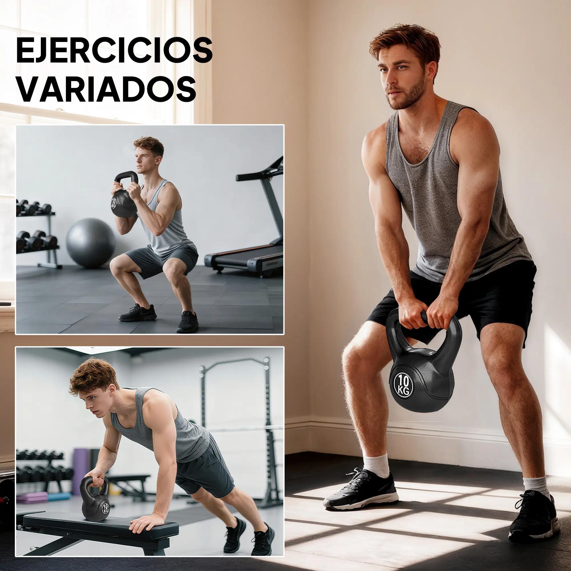 Kettlebell de 10 kg rempli de sable avec large poignée antidérapante pour l'entr 6/9