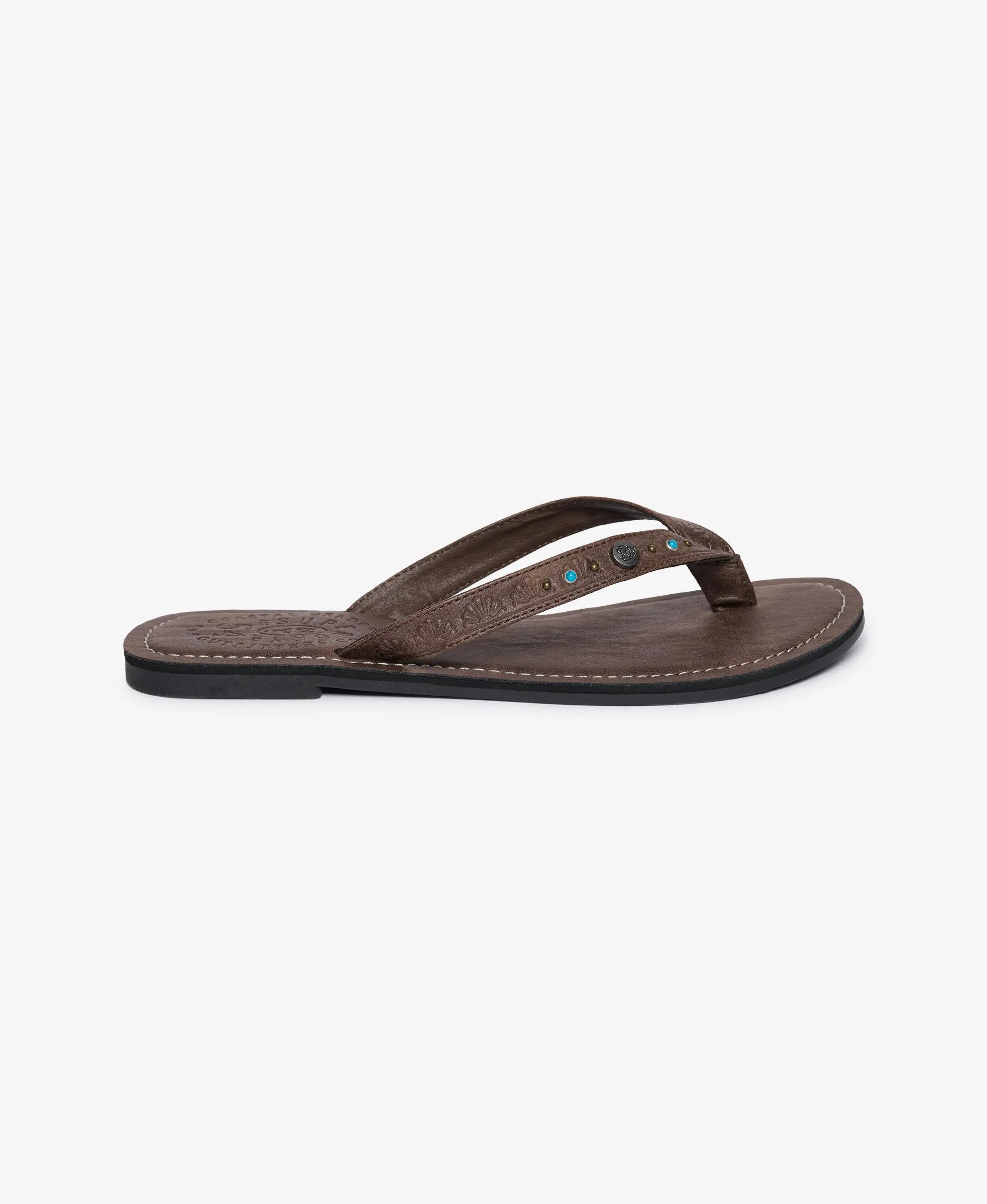 superdry chinelos em pele sintética gravada – Fudge Brown 3/7