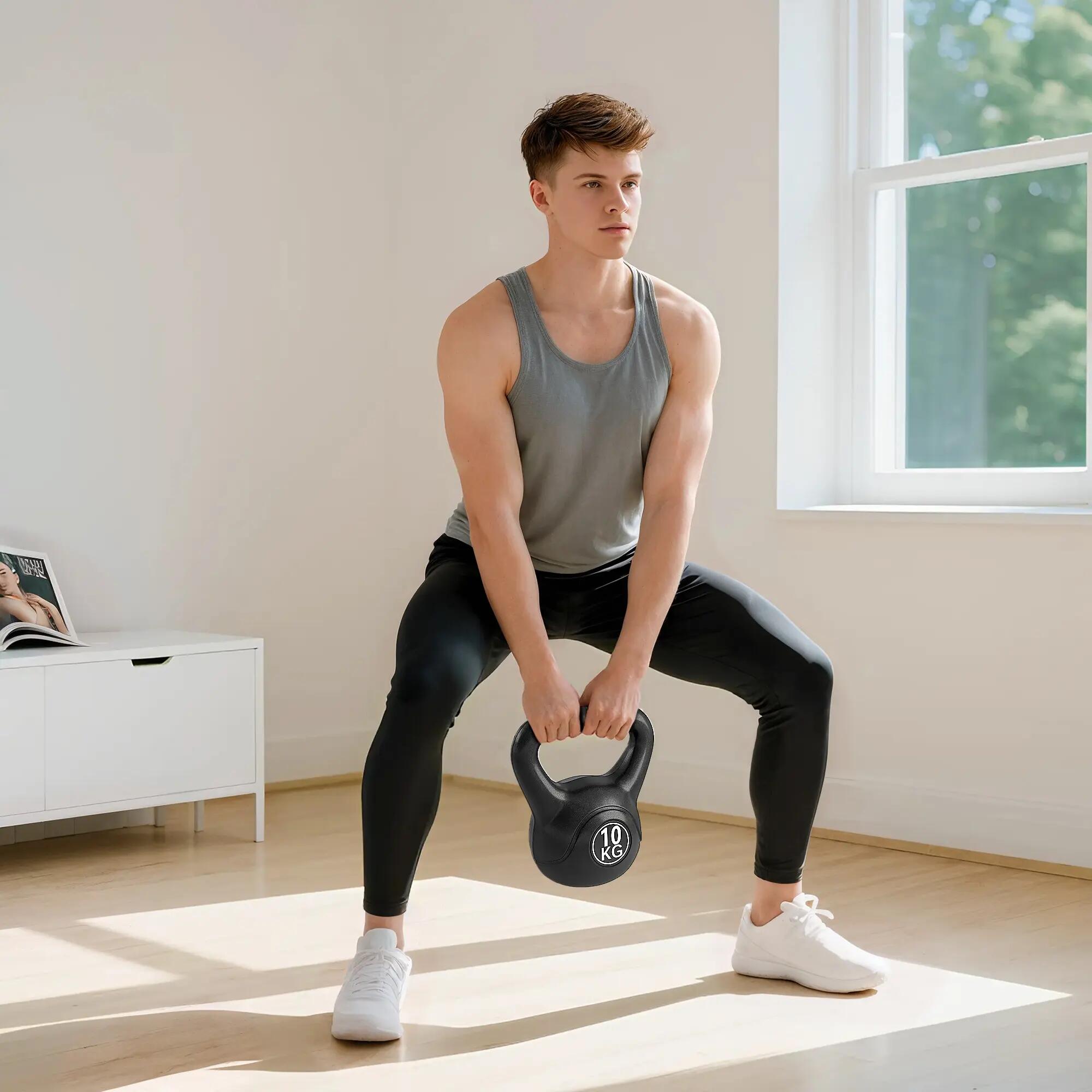 Kettlebell de 10 kg rempli de sable avec large poignée antidérapante pour l'entr 4/9