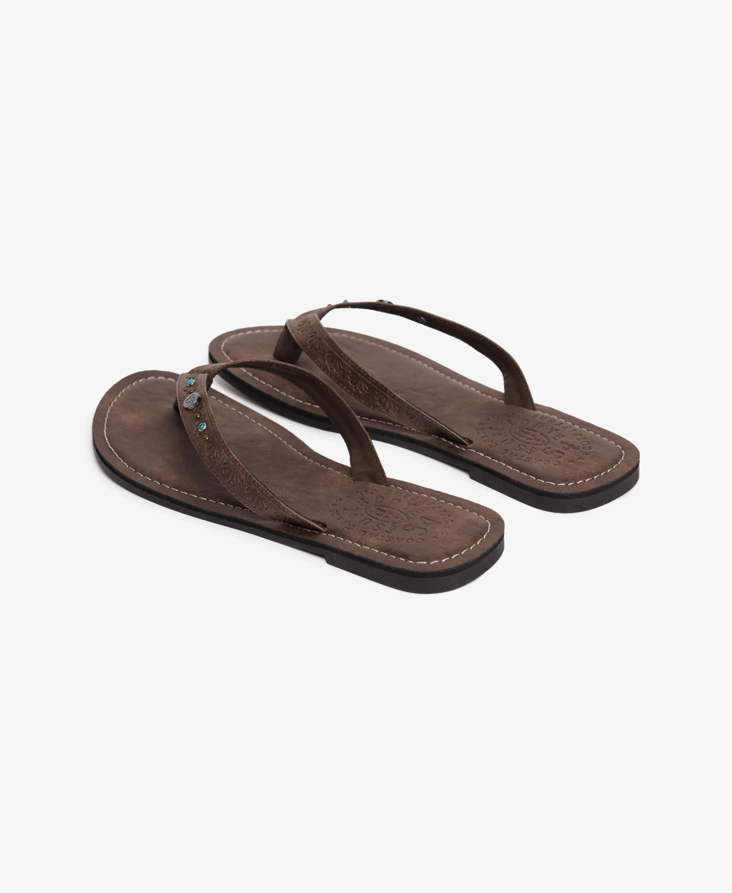superdry chinelos em pele sintética gravada – Fudge Brown 2/7