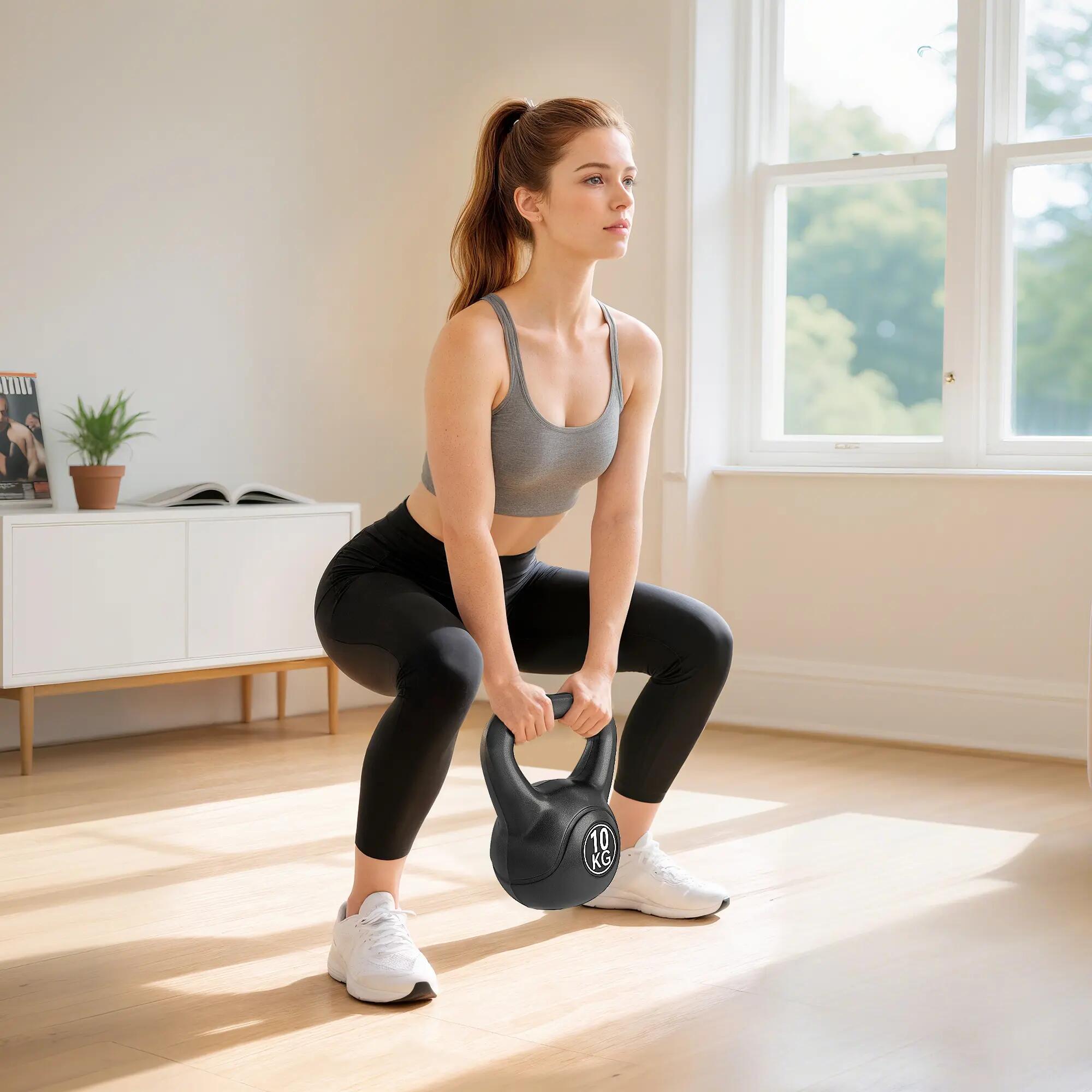 Kettlebell de 10 kg rempli de sable avec large poignée antidérapante pour l'entr 3/9