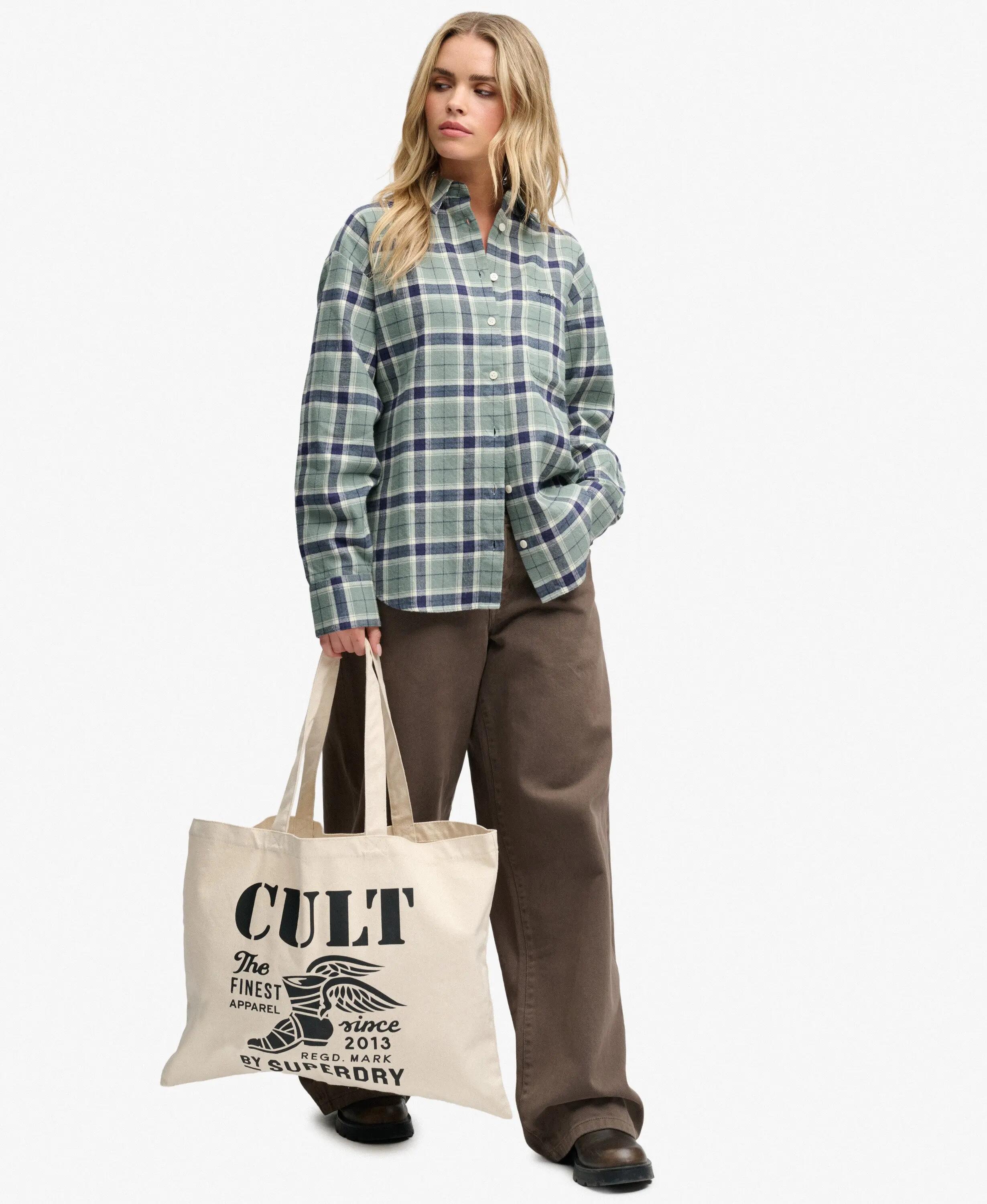 superdry Borsa tote Cult in 100% cotone – Natural Brown/Black 5/5