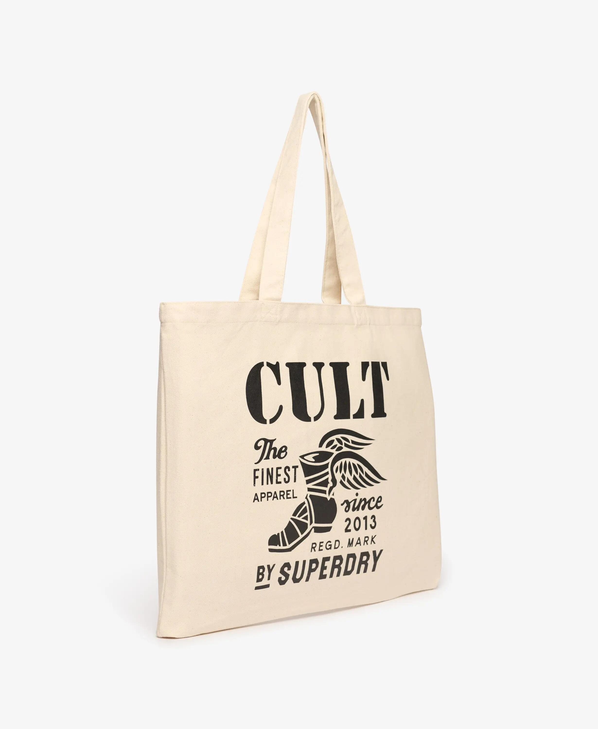 superdry Borsa tote Cult in 100% cotone – Natural Brown/Black 3/5