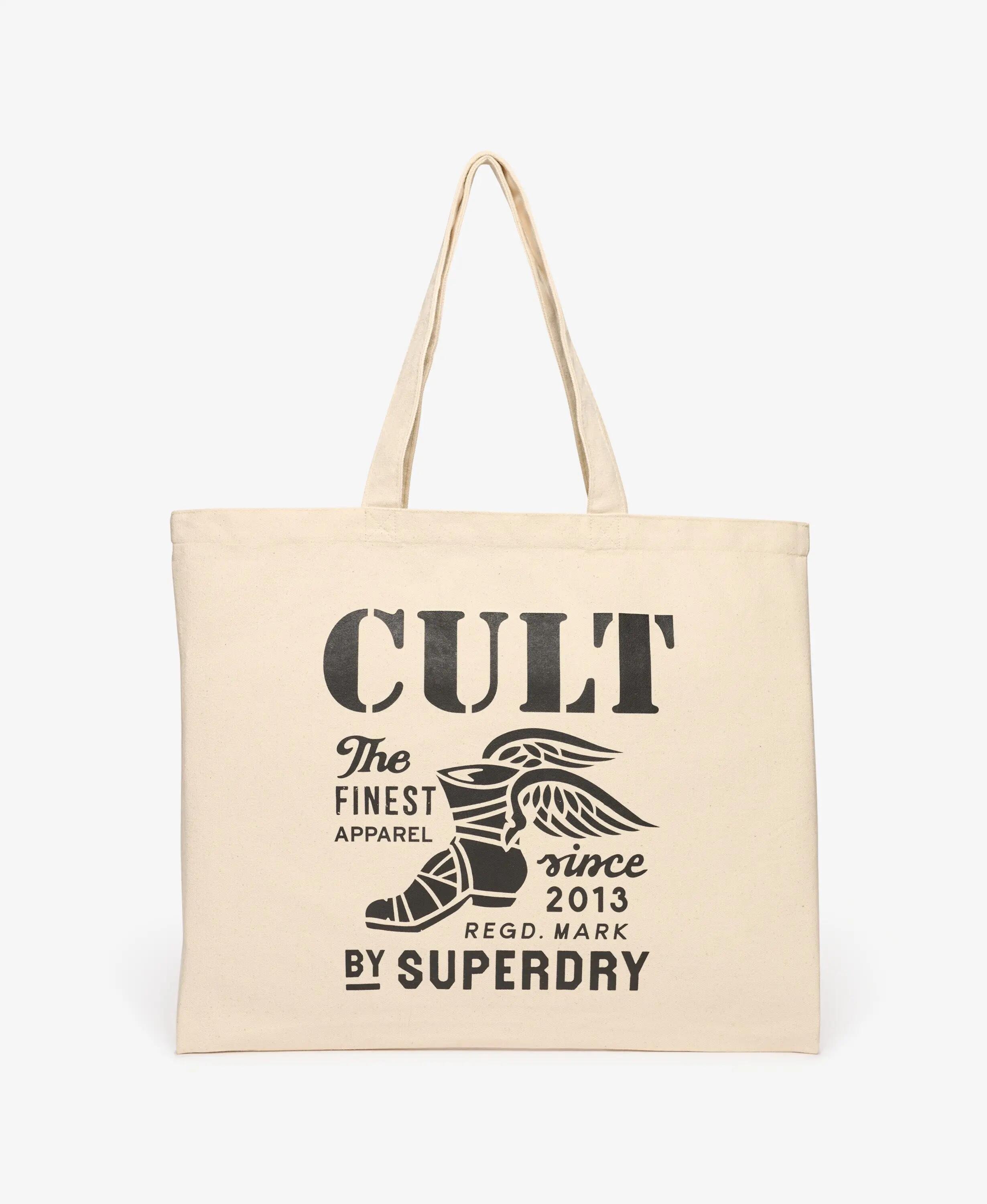 superdry Borsa tote Cult in 100% cotone – Natural Brown/Black 2/5