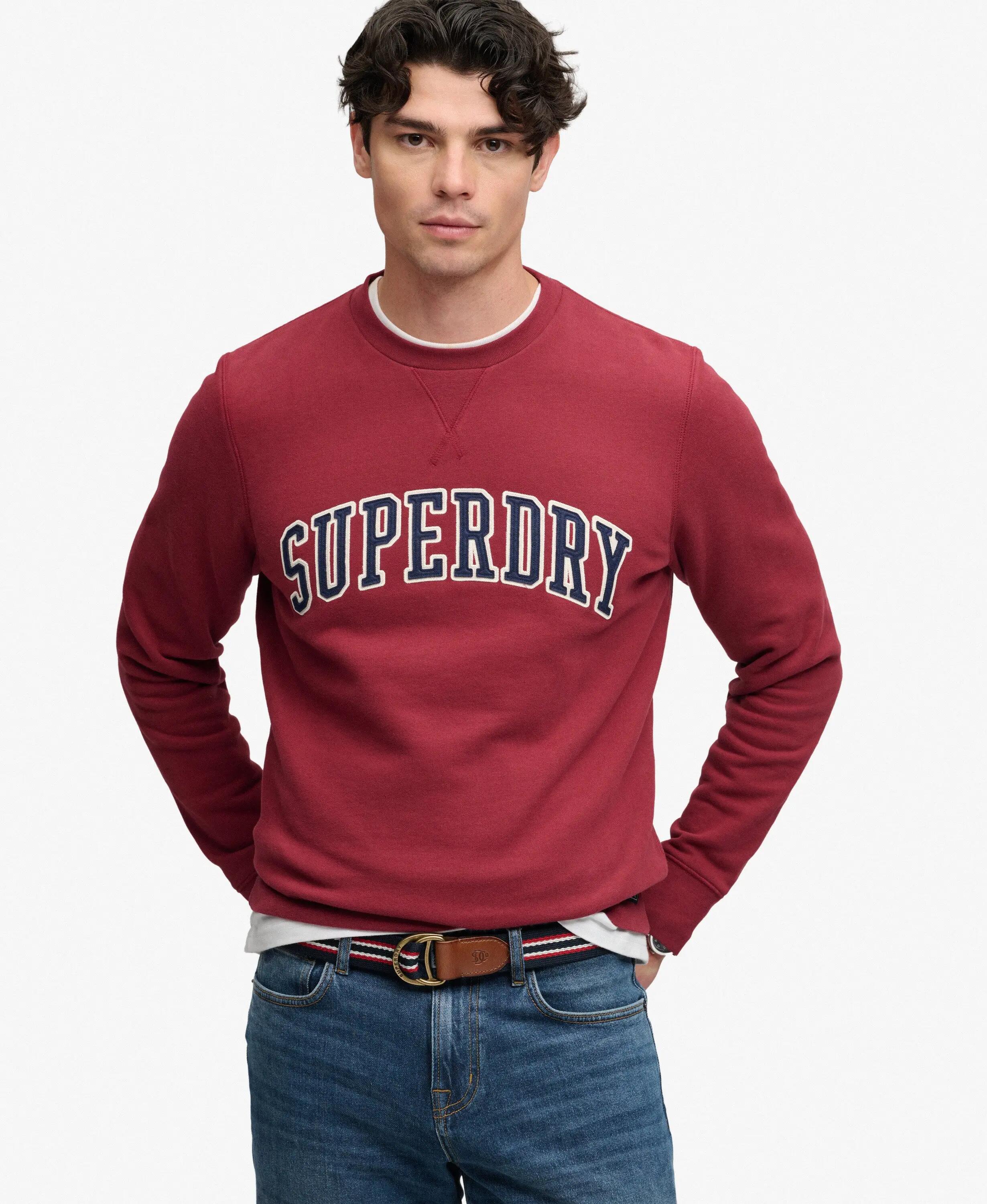 superdry Heritage Stripe Webbing Riem met lederen detail – Navy Red Stripe 4/4