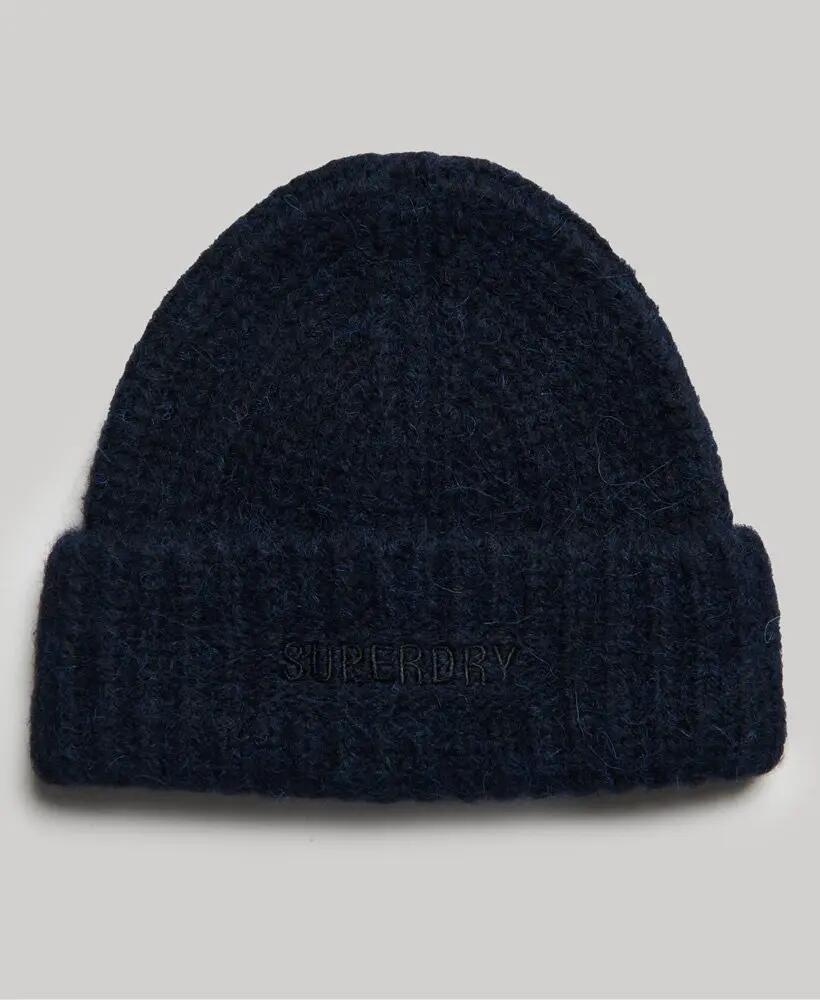 superdry Essential Rippset Mütze im Wollmix – DARK Marineblau 1/2
