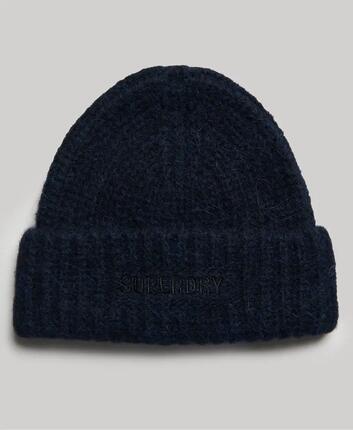 superdry Essential Rippset Mütze im Wollmix – DARK Marineblau