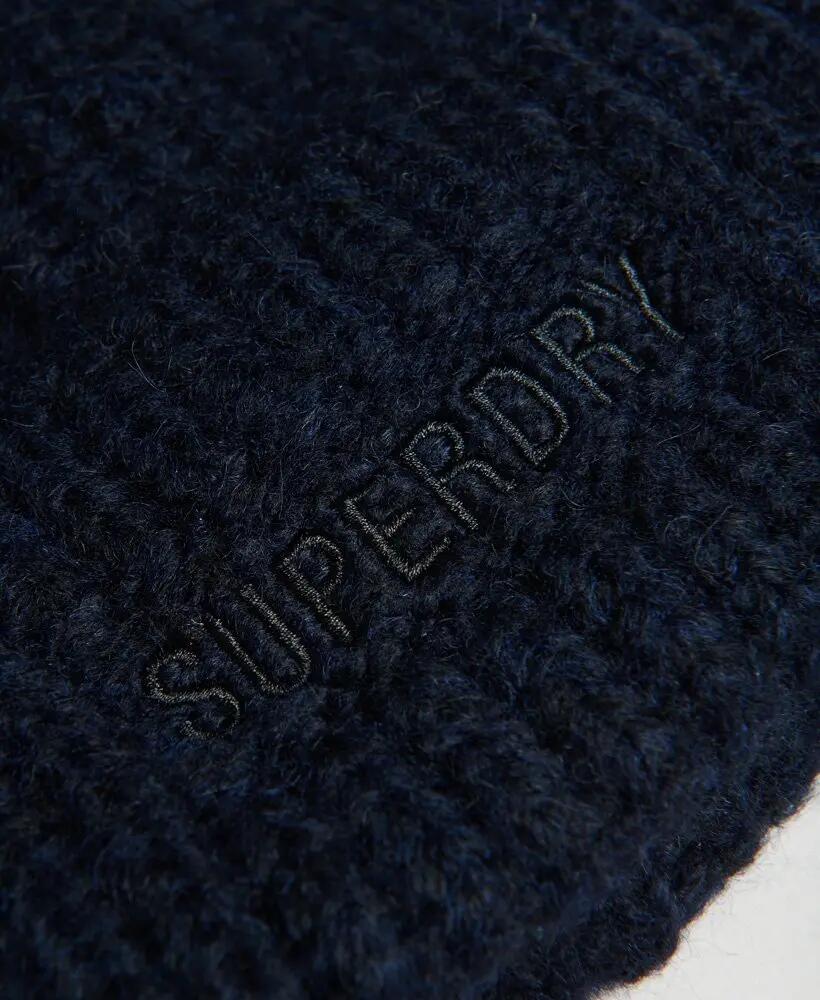 superdry Essential Rippset Mütze im Wollmix – DARK Marineblau 2/2