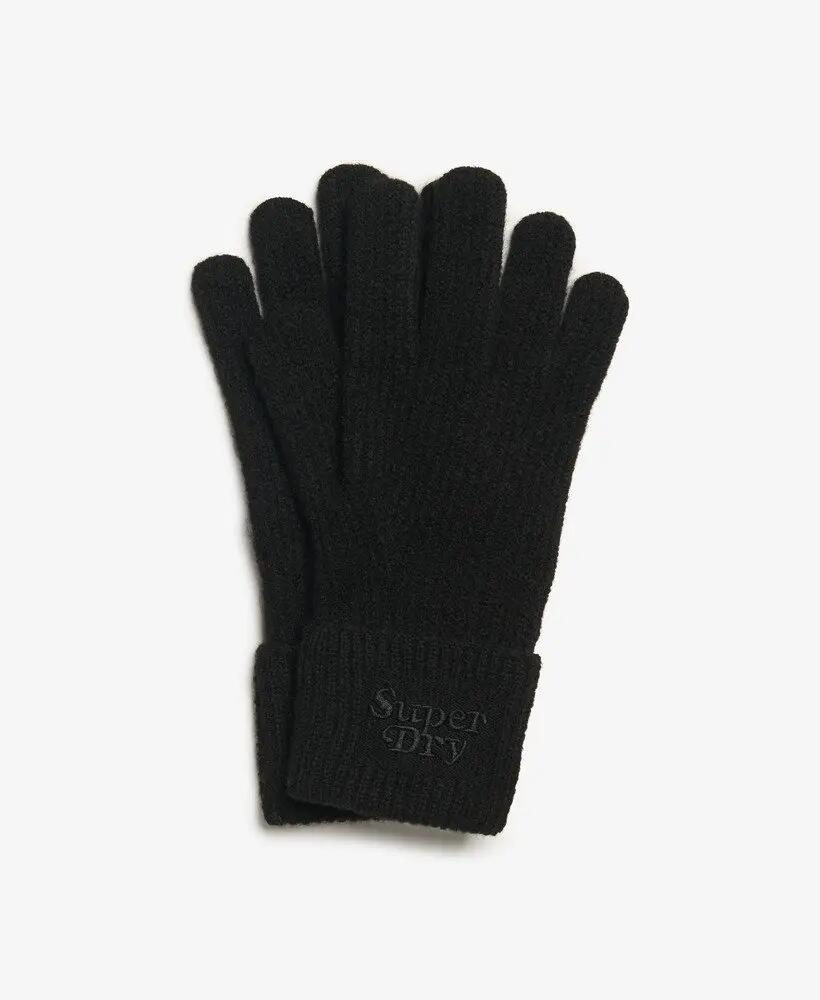 superdry luvas Soft Rib em malha – macias e quentes – Black 3/3