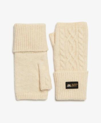 superdry Cable Luxe handwarmers vingerloze handschoenen met wantkap – Moss Khaki