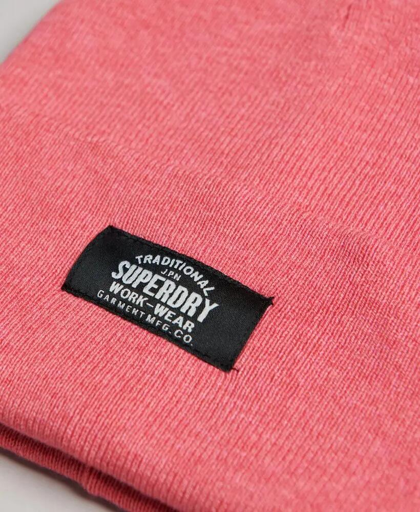 superdry Classic Knitted Beanie em malha – quente e macio – Camping Pink Marl 3/3
