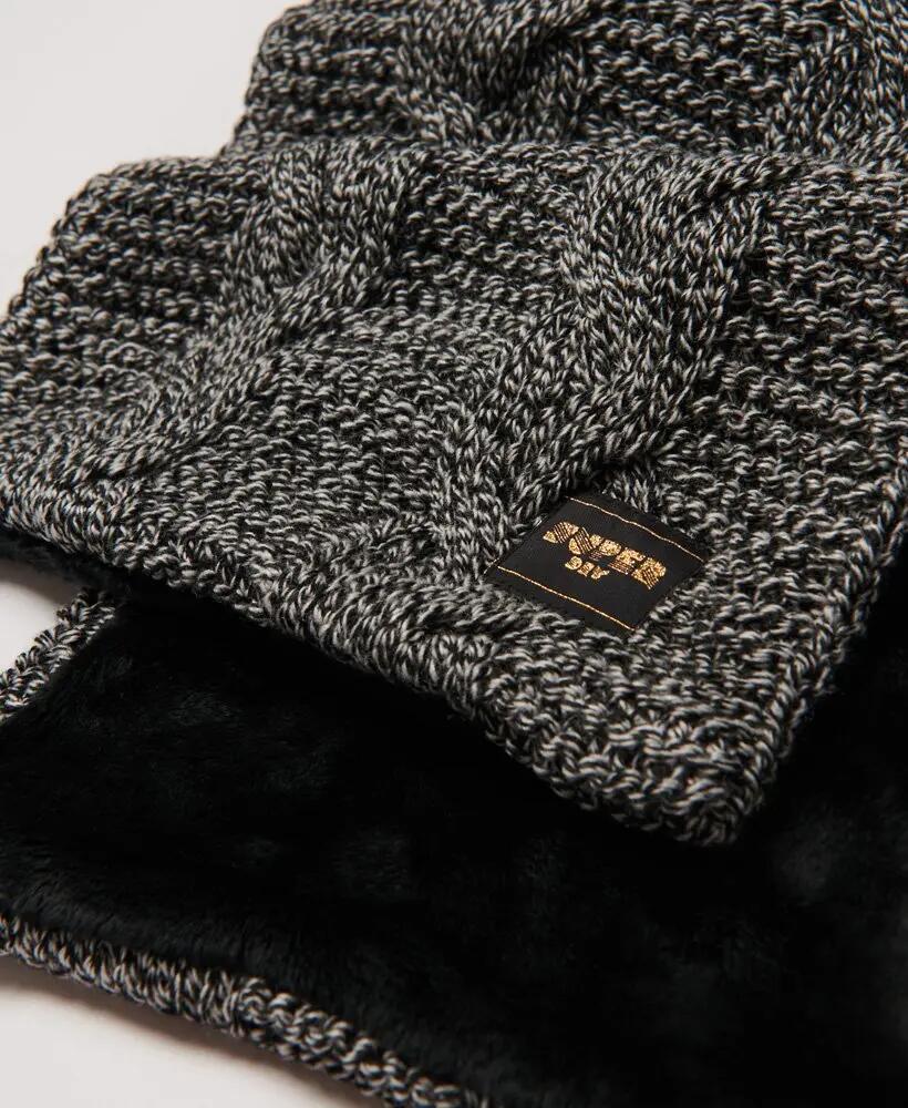 superdry Cachecol Cable Knit em mistura de lã com forro de pelo sintético – 2/2