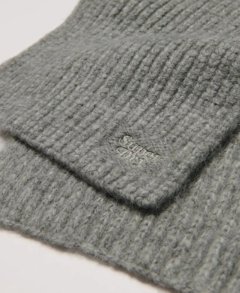 superdry Écharpe Ribbed Knit en mélange alpaga-laine — Gris Marl – GREY MARL 2/3