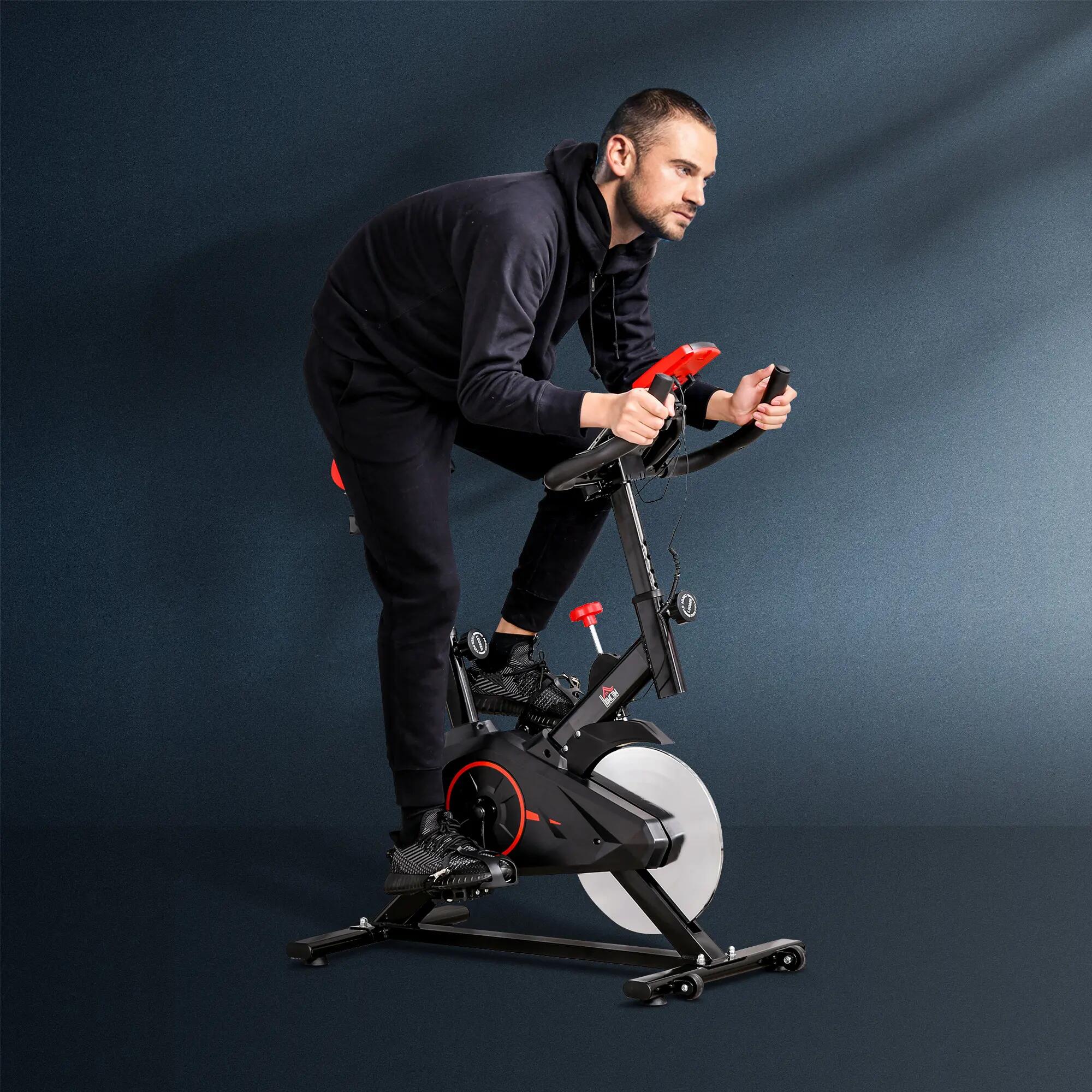 Vélo d'appartement professionnel avec résistance réglable, selle et guidon 4/9