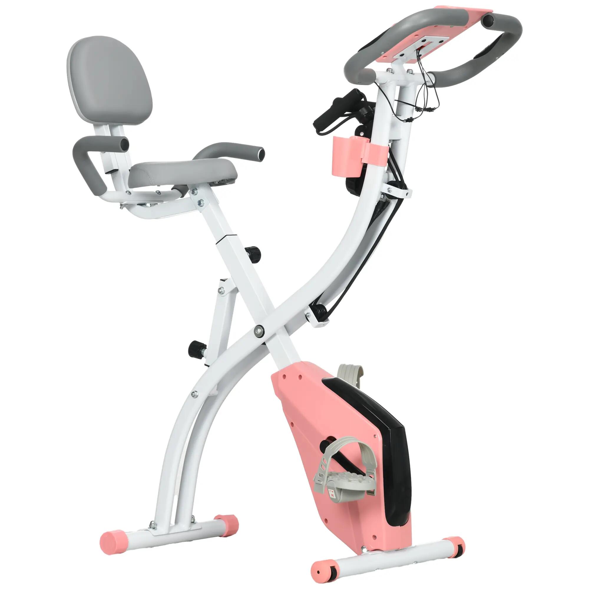 Vélo d'appartement pliable 2 en 1, résistance magnétique réglable sur 8 niveaux, 2/9