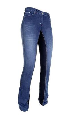 Denim paardrijbroek full grip meisjes hkm summer