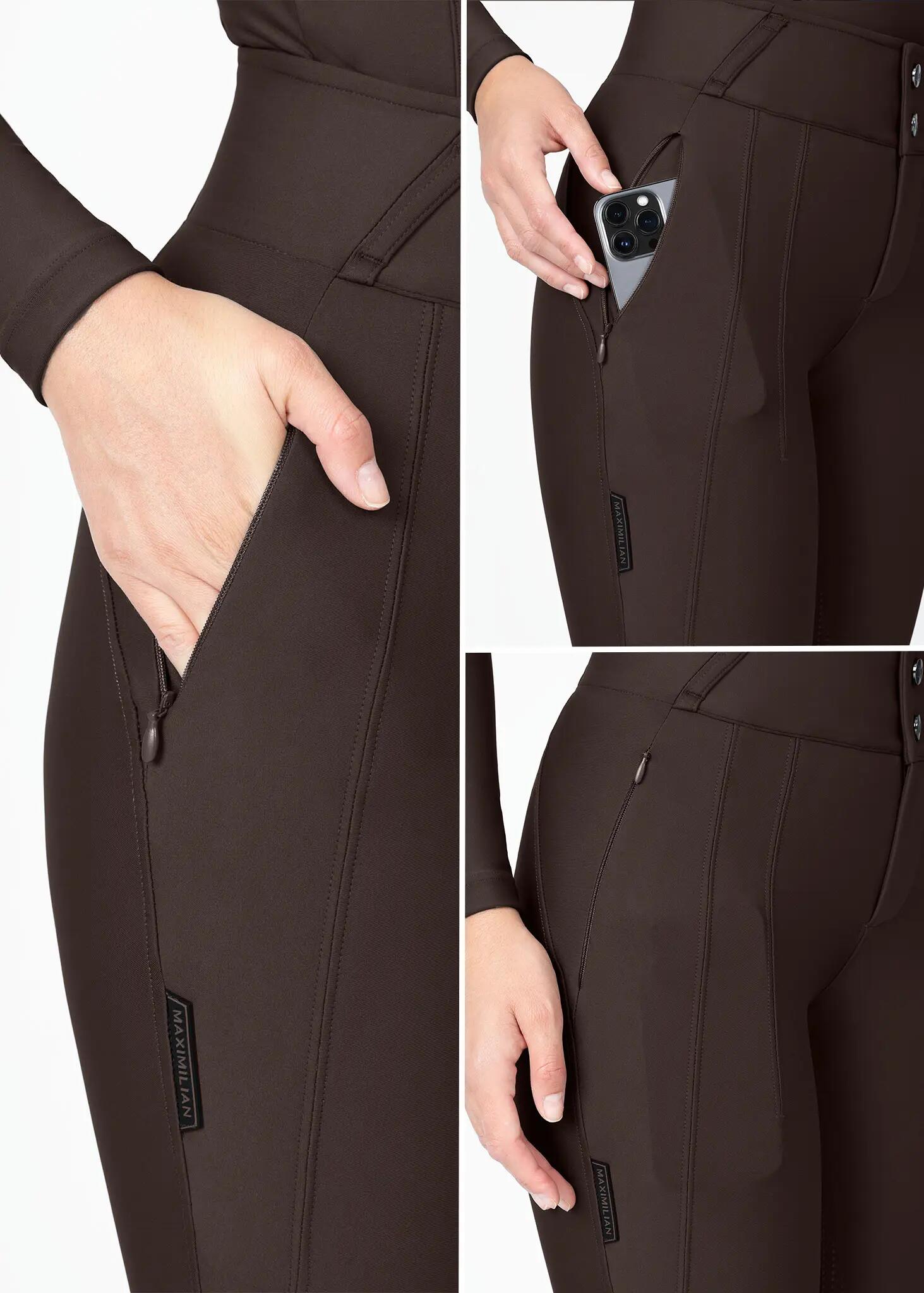 Pantalón Mujer Equitación Maximilian Vision Full Grip Chocolate 5/6
