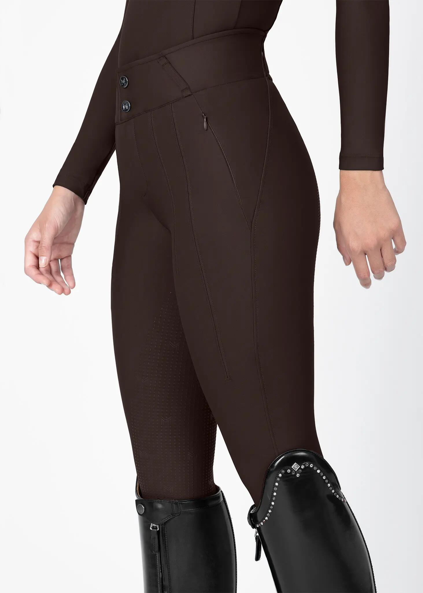 Pantalón Mujer Equitación Maximilian Vision Full Grip Chocolate 4/6
