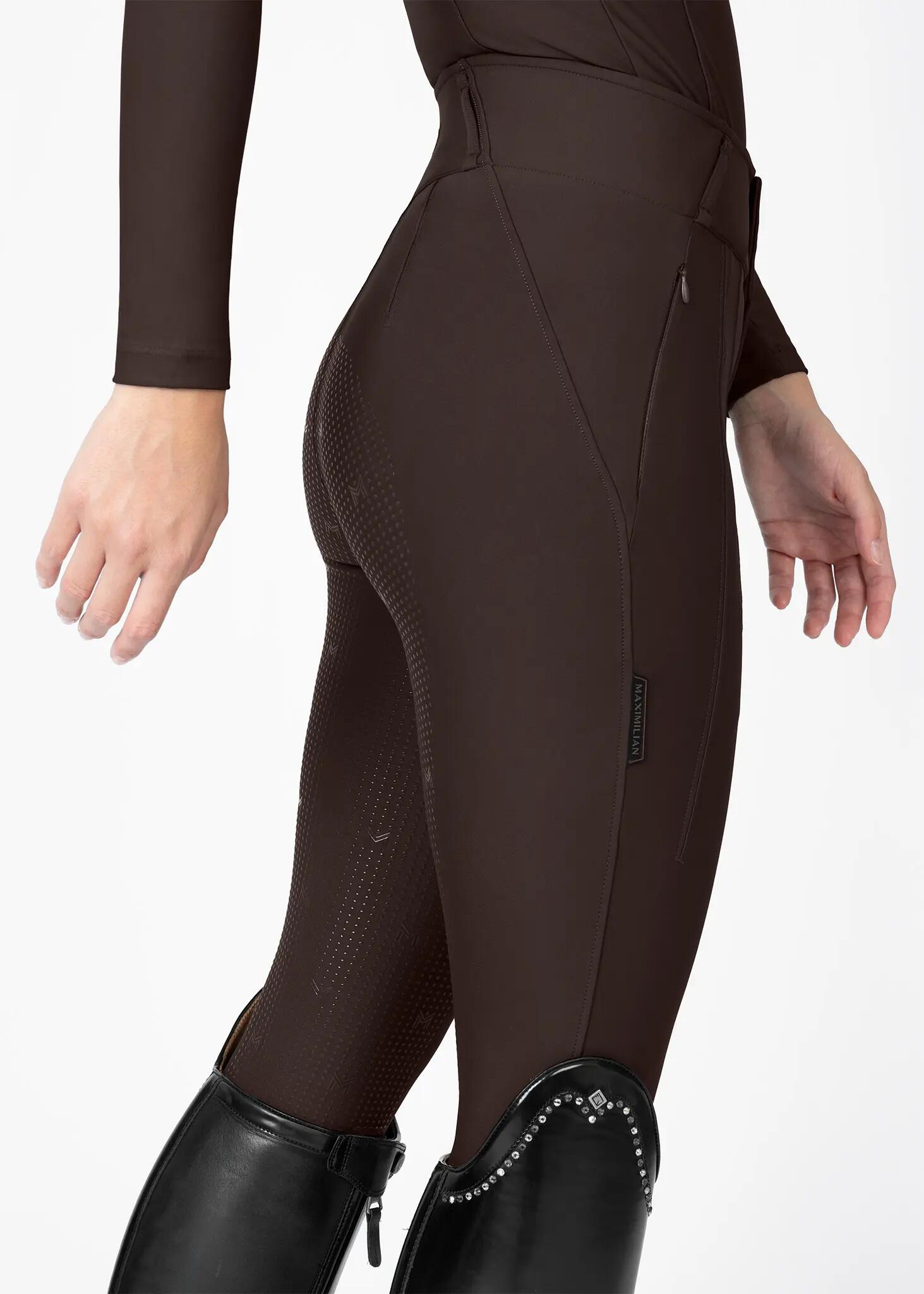 Pantalón Mujer Equitación Maximilian Vision Full Grip Chocolate 2/6