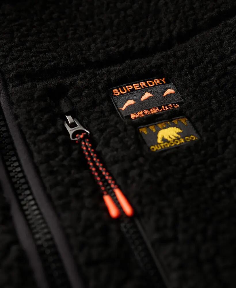 superdry Gilet Fleece Outdoor em poliéster com forro reciclado – BLACK/BLACK 6/7