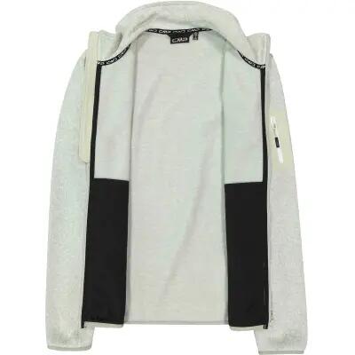 Giacca in pile CMP Woman Knit-Tech 100% polyester – 11FV Pistaccio-Bianco 4/6