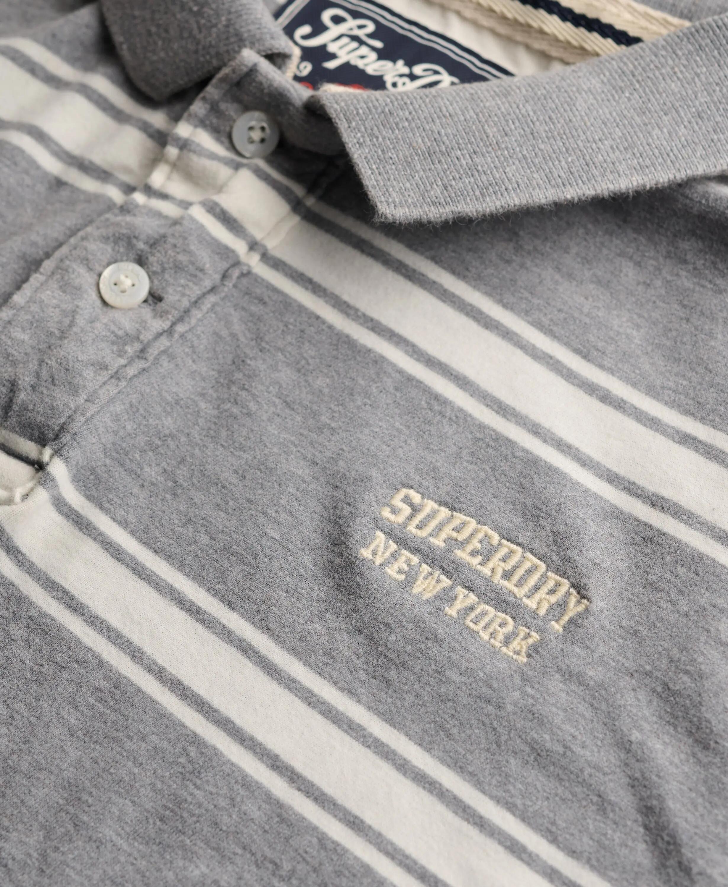 superdry Polo Vintage às Riscas em Jersey 100% algodão – Griffin Grey Marl 6/7