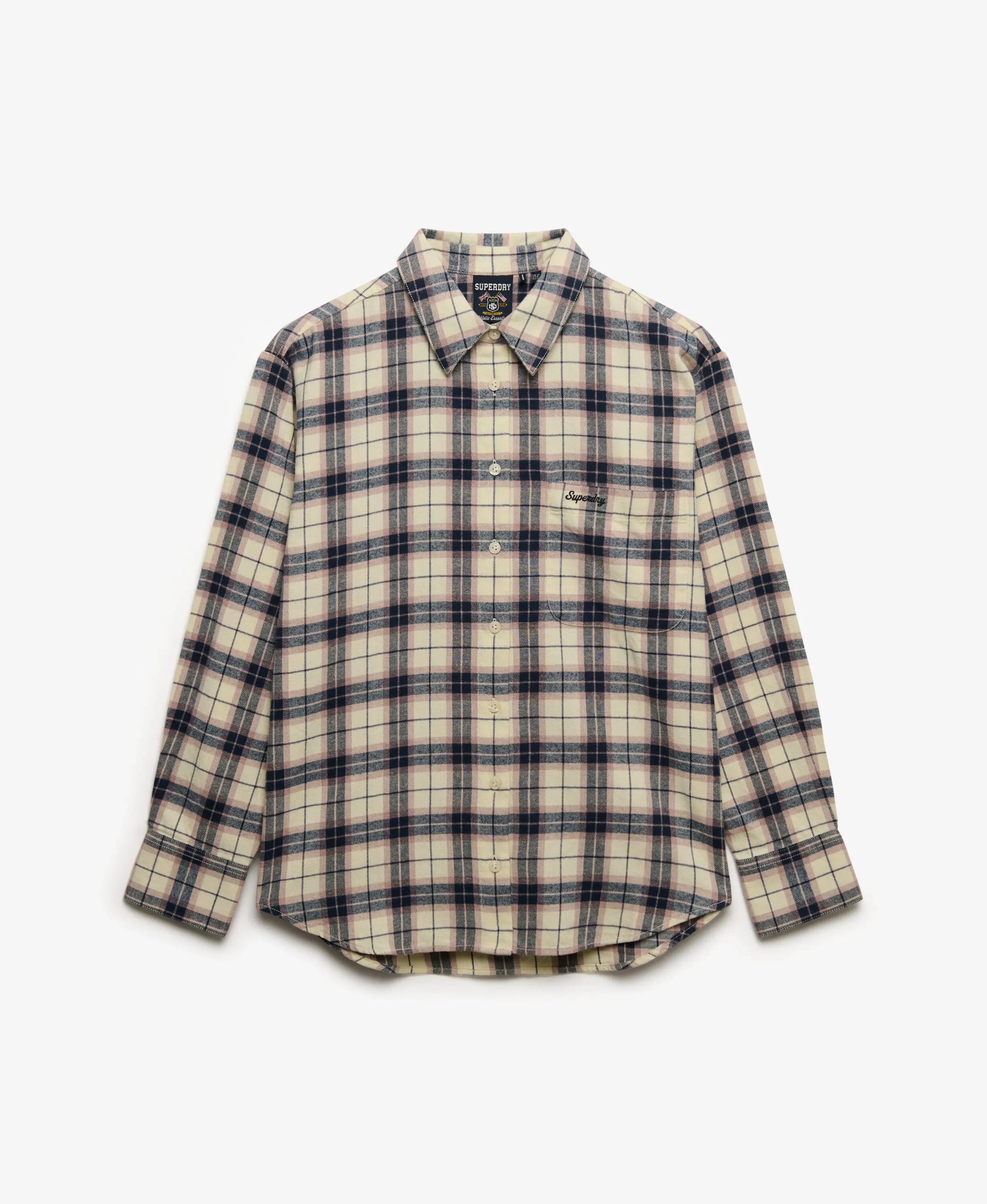 superdry Camicia Flanella a Quadri Relaxed – Off White Mix Check 7/7