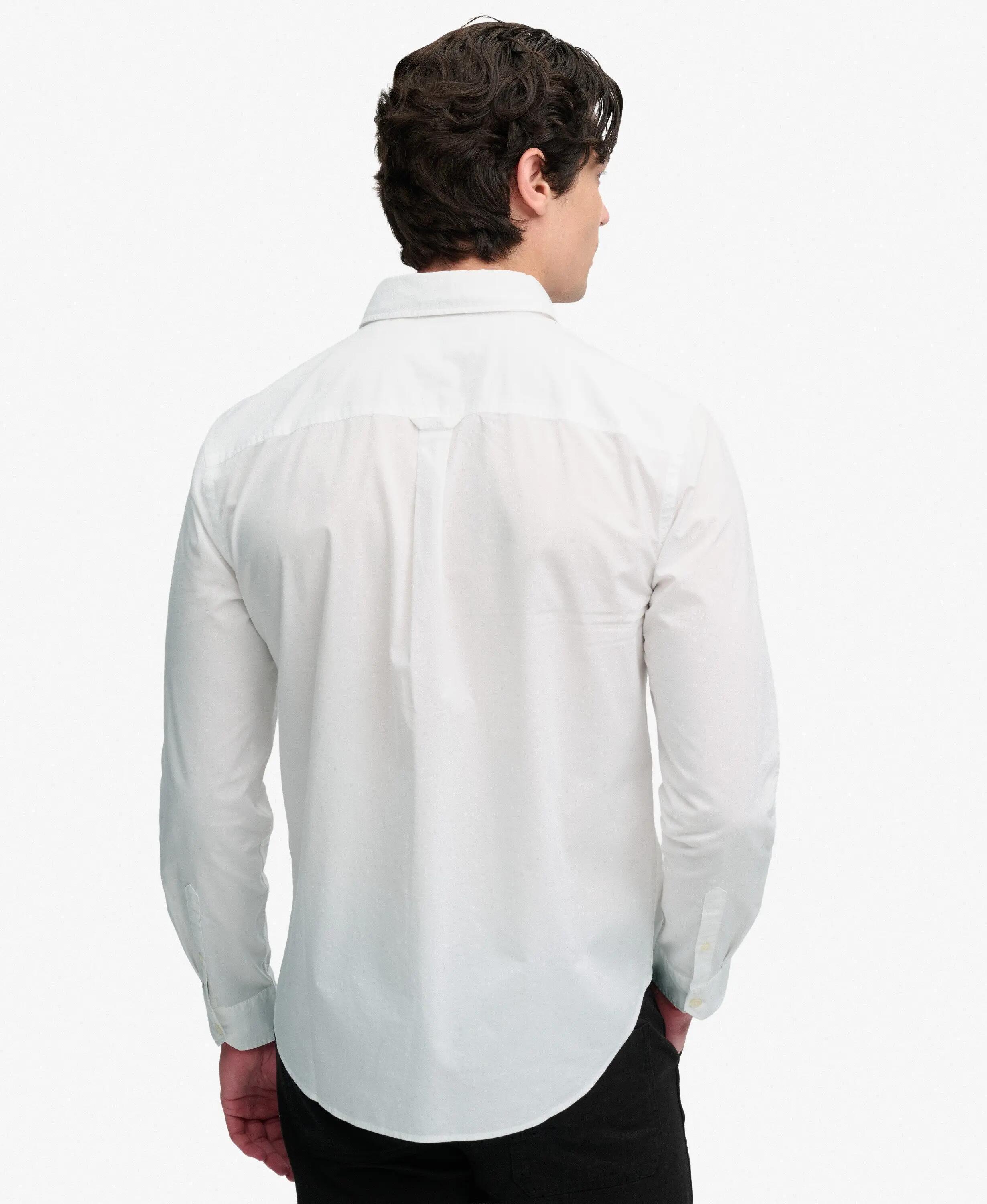 superdry Chemise Cut Away Poplin à manches longues en coton bio – OPTIC 5/7