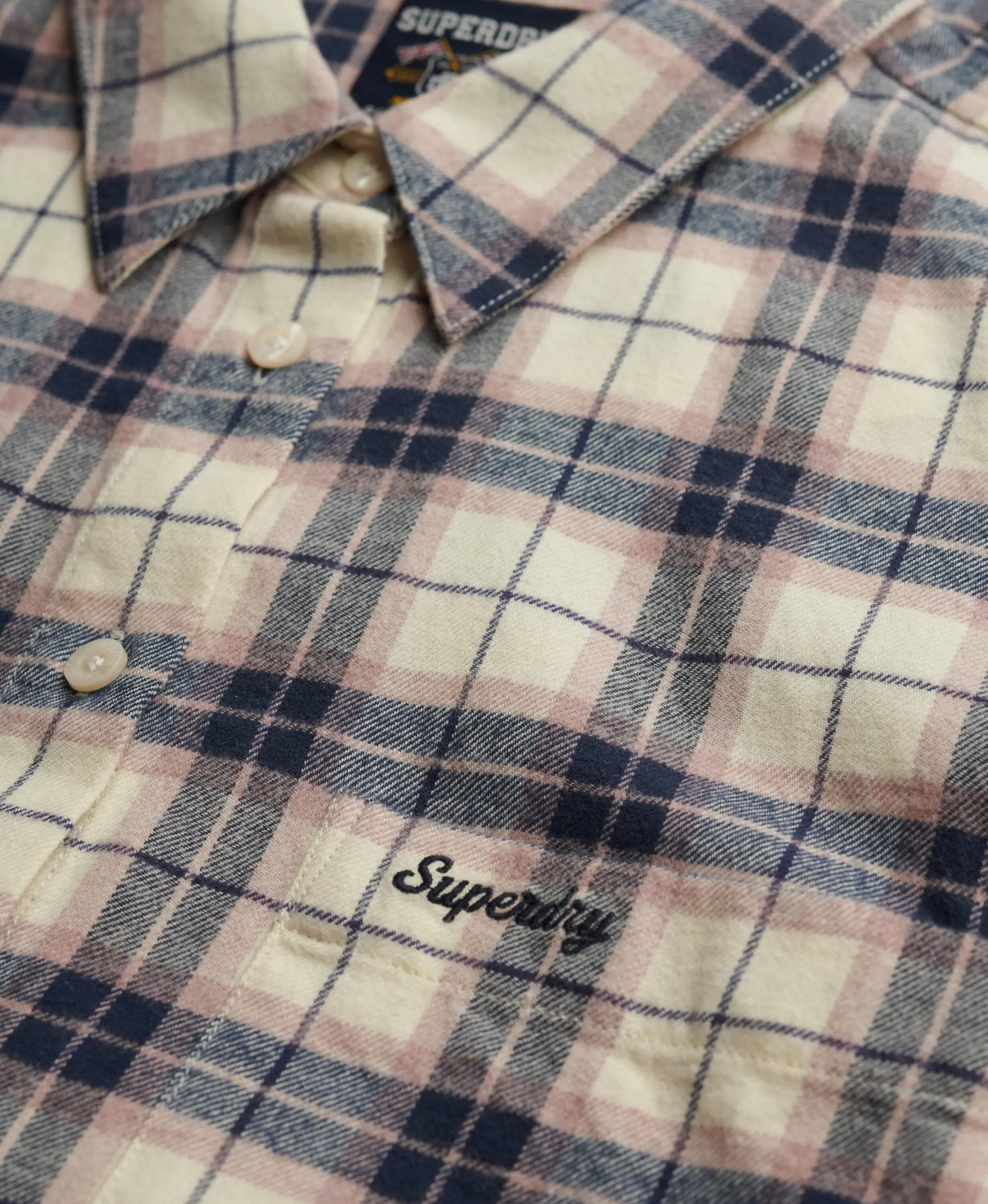superdry Camicia Flanella a Quadri Relaxed – Off White Mix Check 6/7
