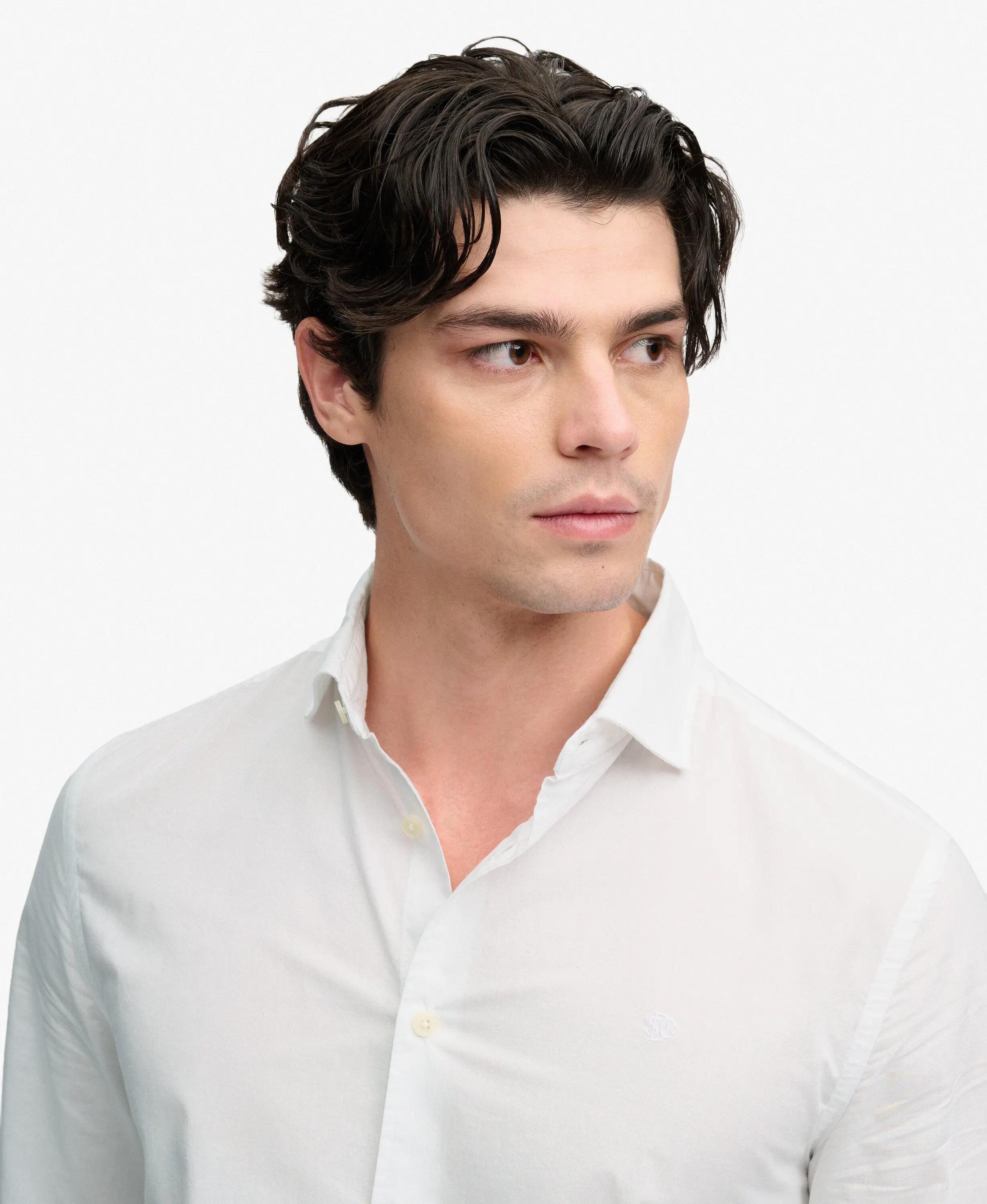 superdry Chemise Cut Away Poplin à manches longues en coton bio – OPTIC 4/7