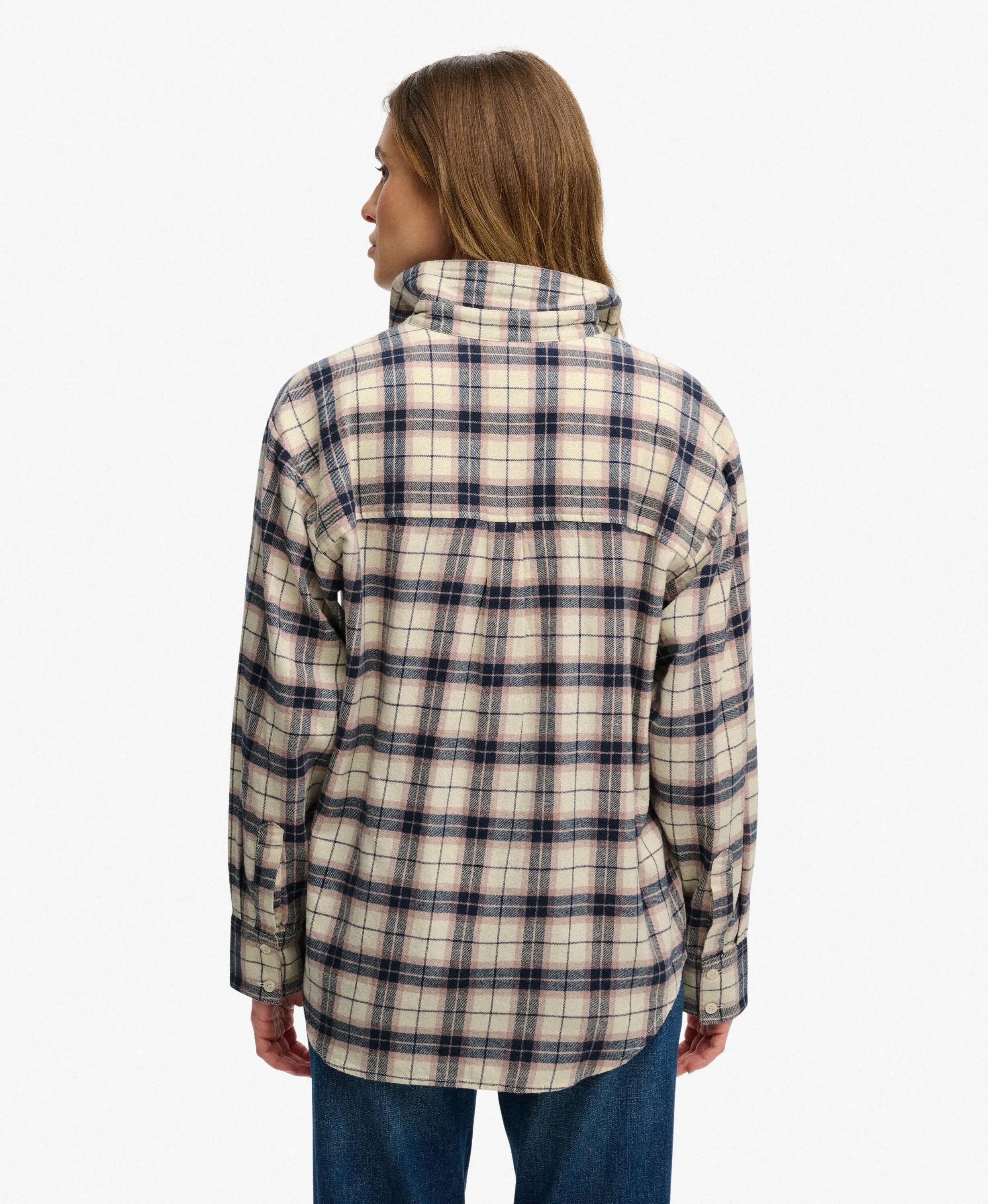 superdry Camicia Flanella a Quadri Relaxed – Off White Mix Check 5/7