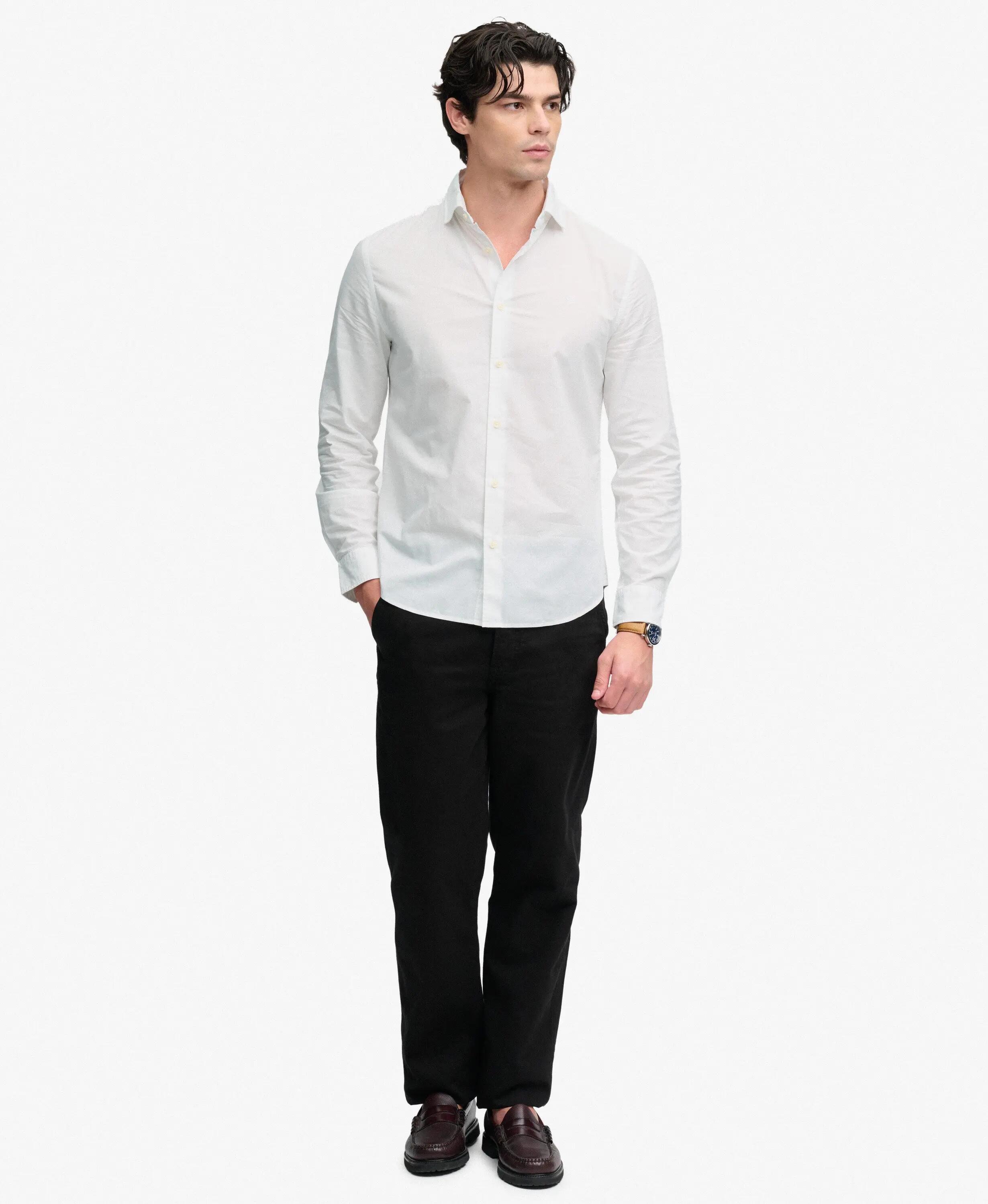 superdry Chemise Cut Away Poplin à manches longues en coton bio – OPTIC 3/7