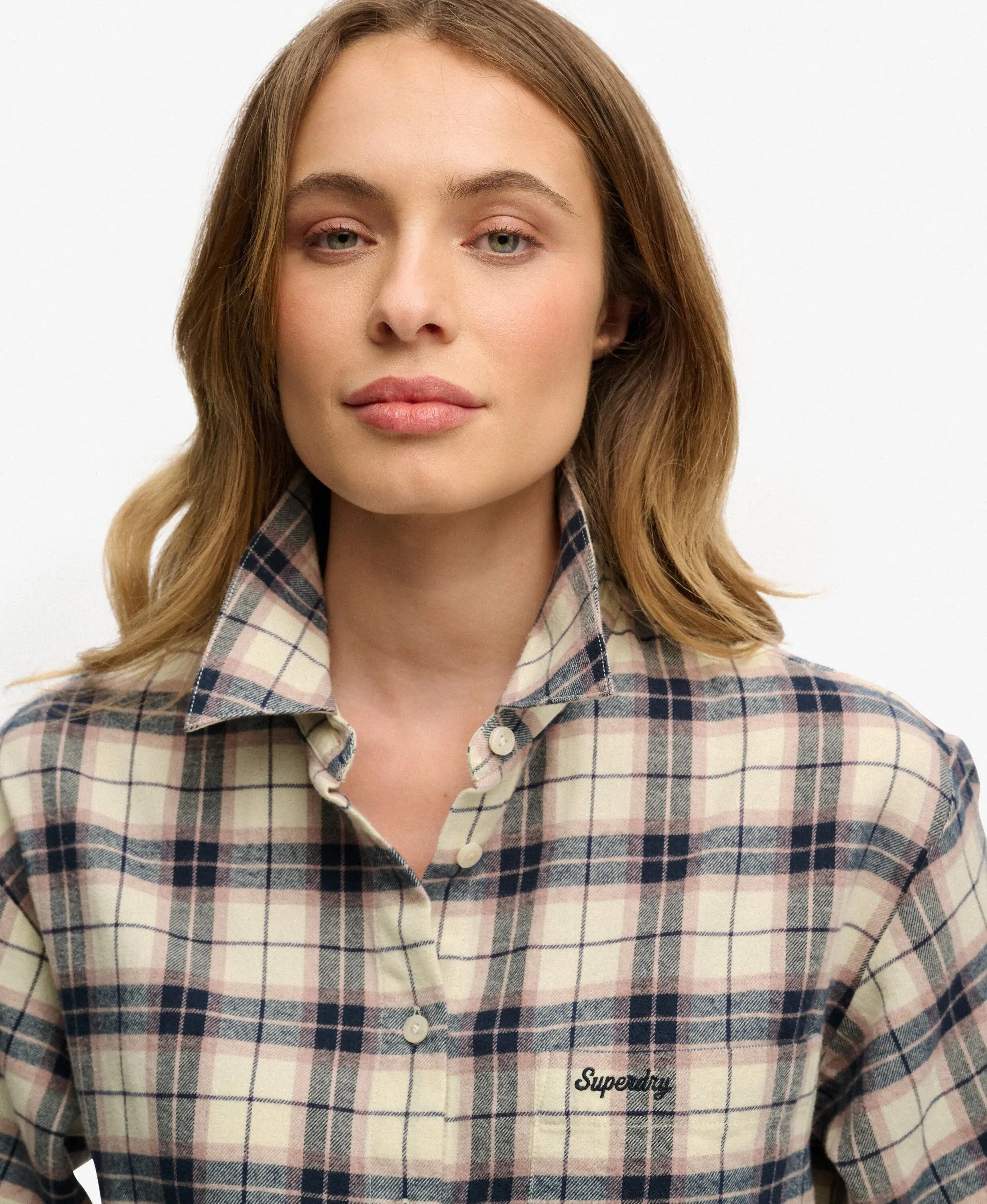 superdry Camicia Flanella a Quadri Relaxed – Off White Mix Check 4/7