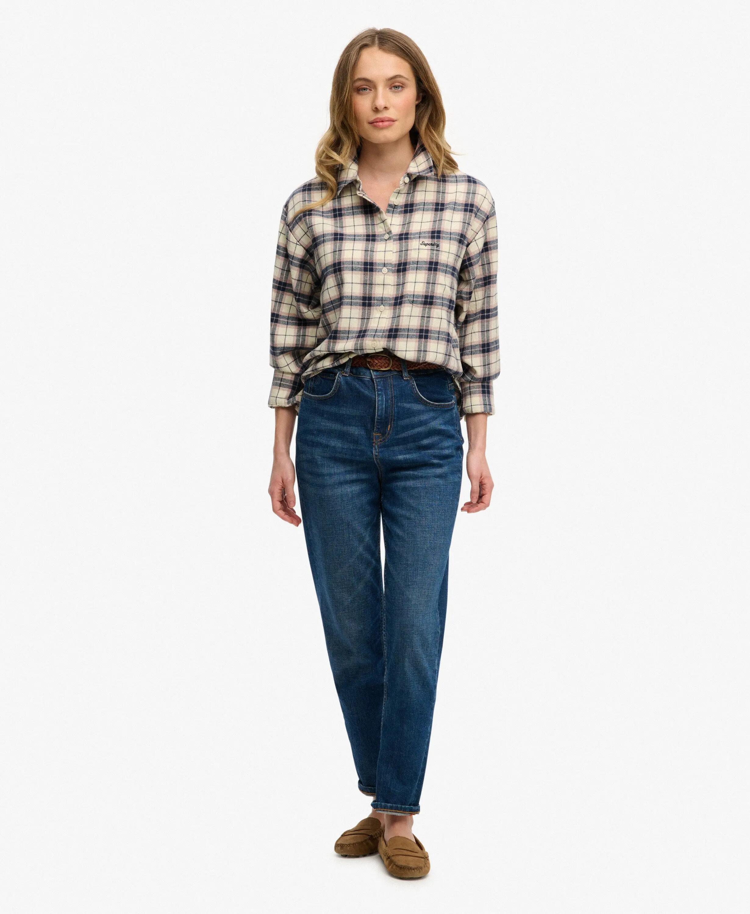 superdry Camicia Flanella a Quadri Relaxed – Off White Mix Check 3/7