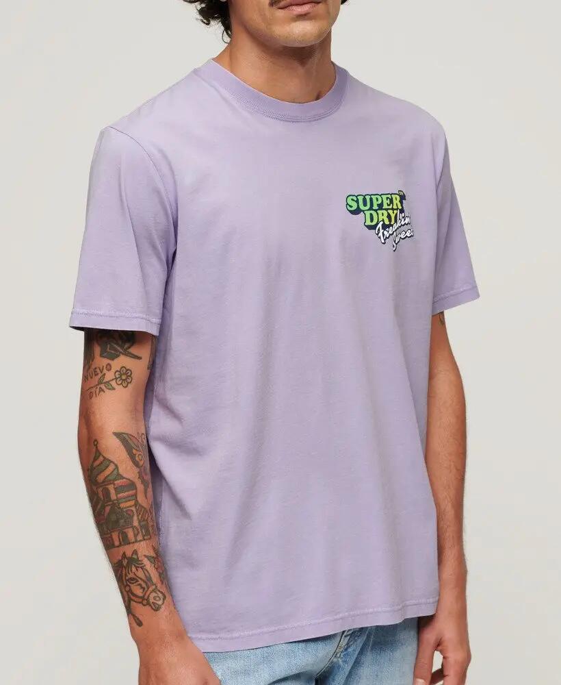 superdry T-shirt Neon Travel Loose en coton – coupe loose – Light Lavender 7/7
