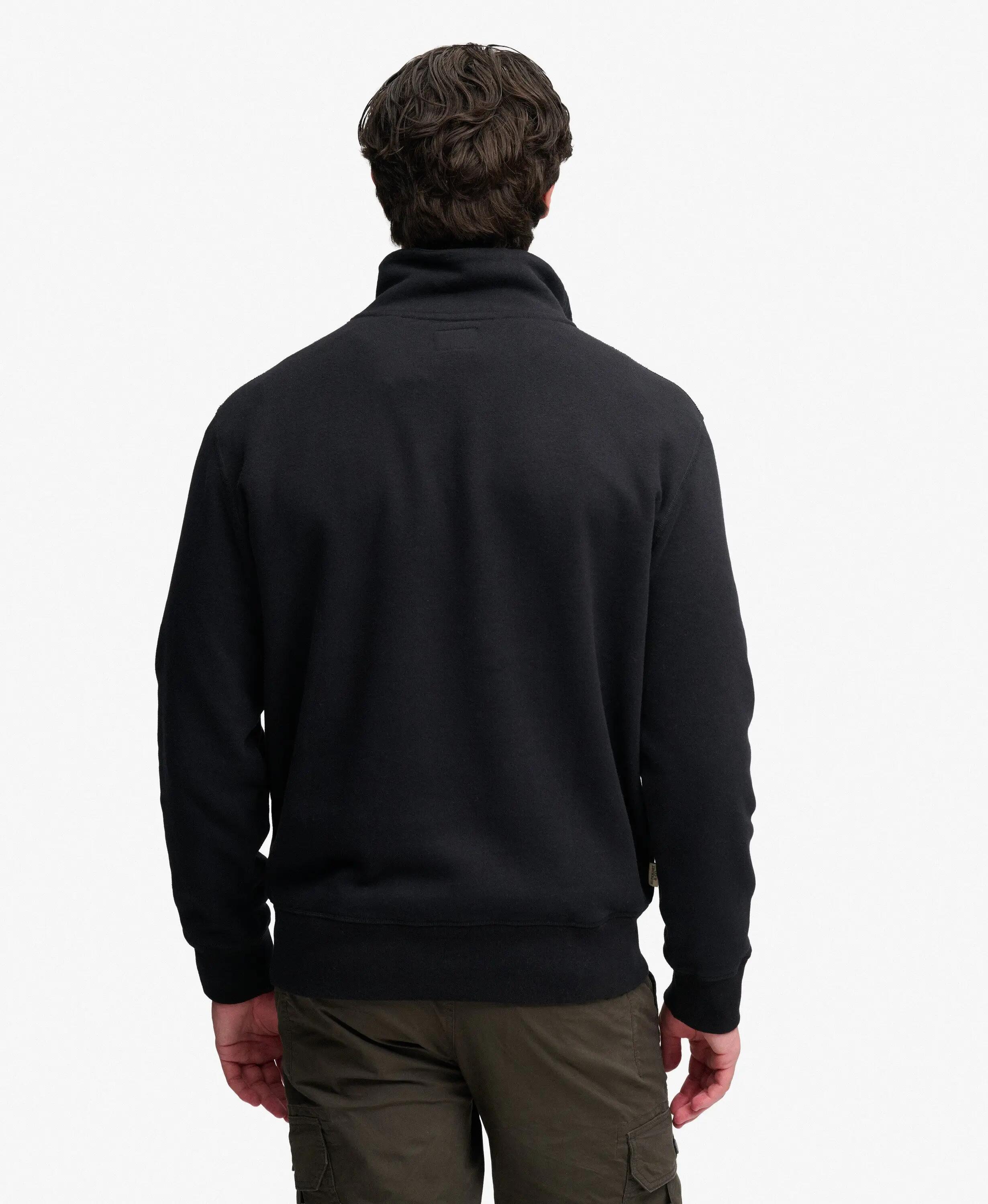 superdry Felpa Half Zip con Logo Serif essenziale – Black 5/7