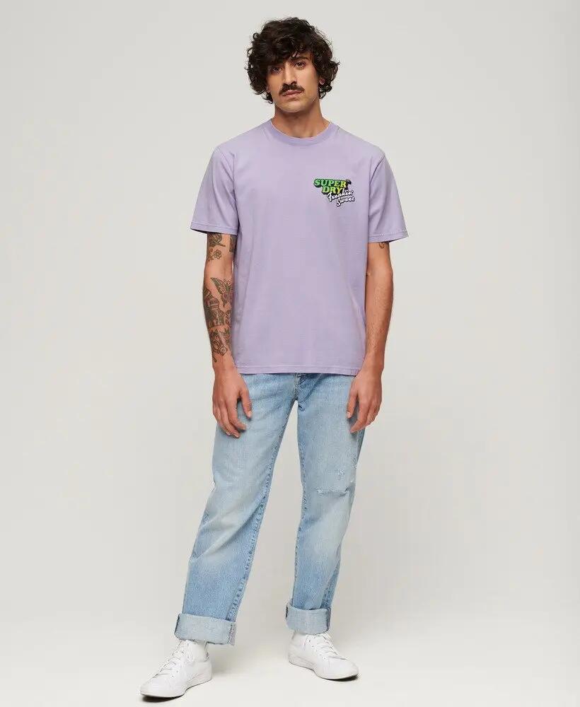 superdry T-shirt Neon Travel Loose en coton – coupe loose – Light Lavender 5/7