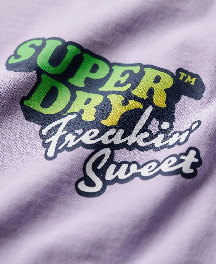 superdry T-shirt Neon Travel Loose en coton – coupe loose – Light Lavender 3/7
