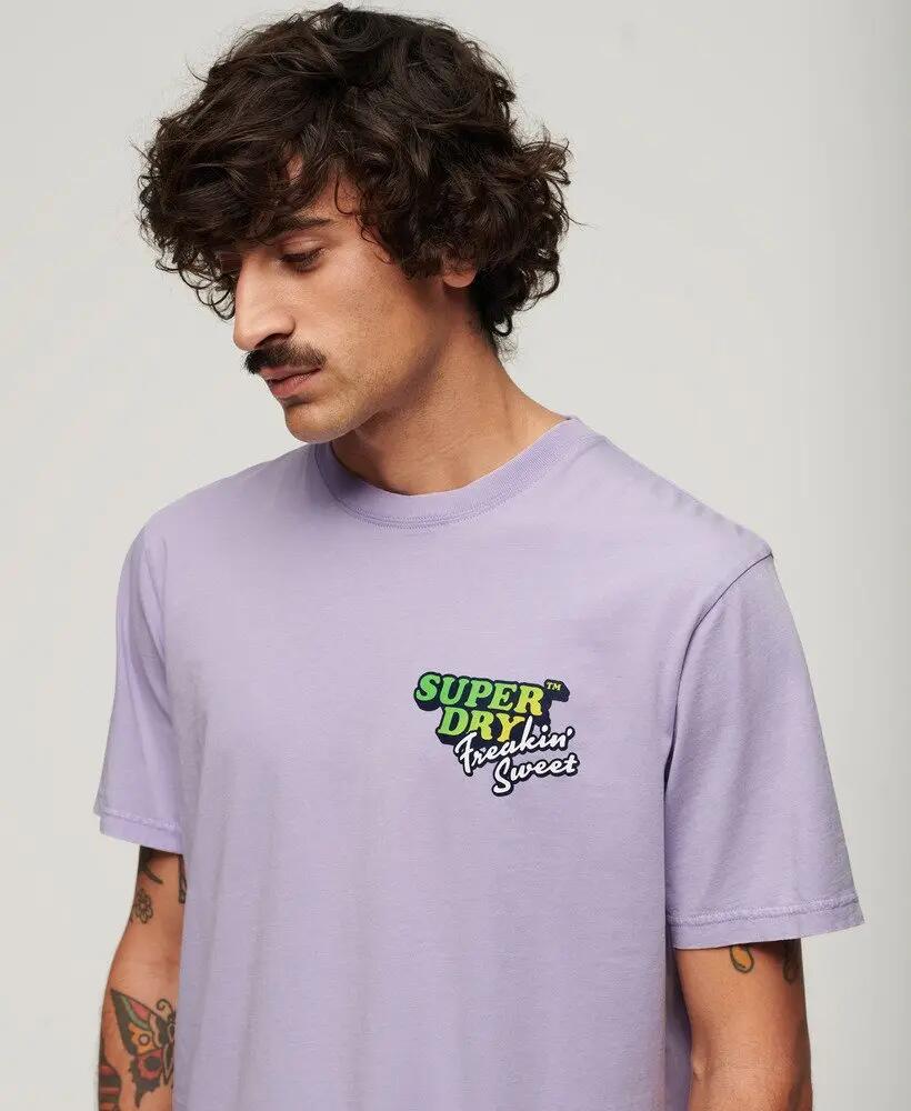 superdry T-shirt Neon Travel Loose en coton – coupe loose – Light Lavender 2/7